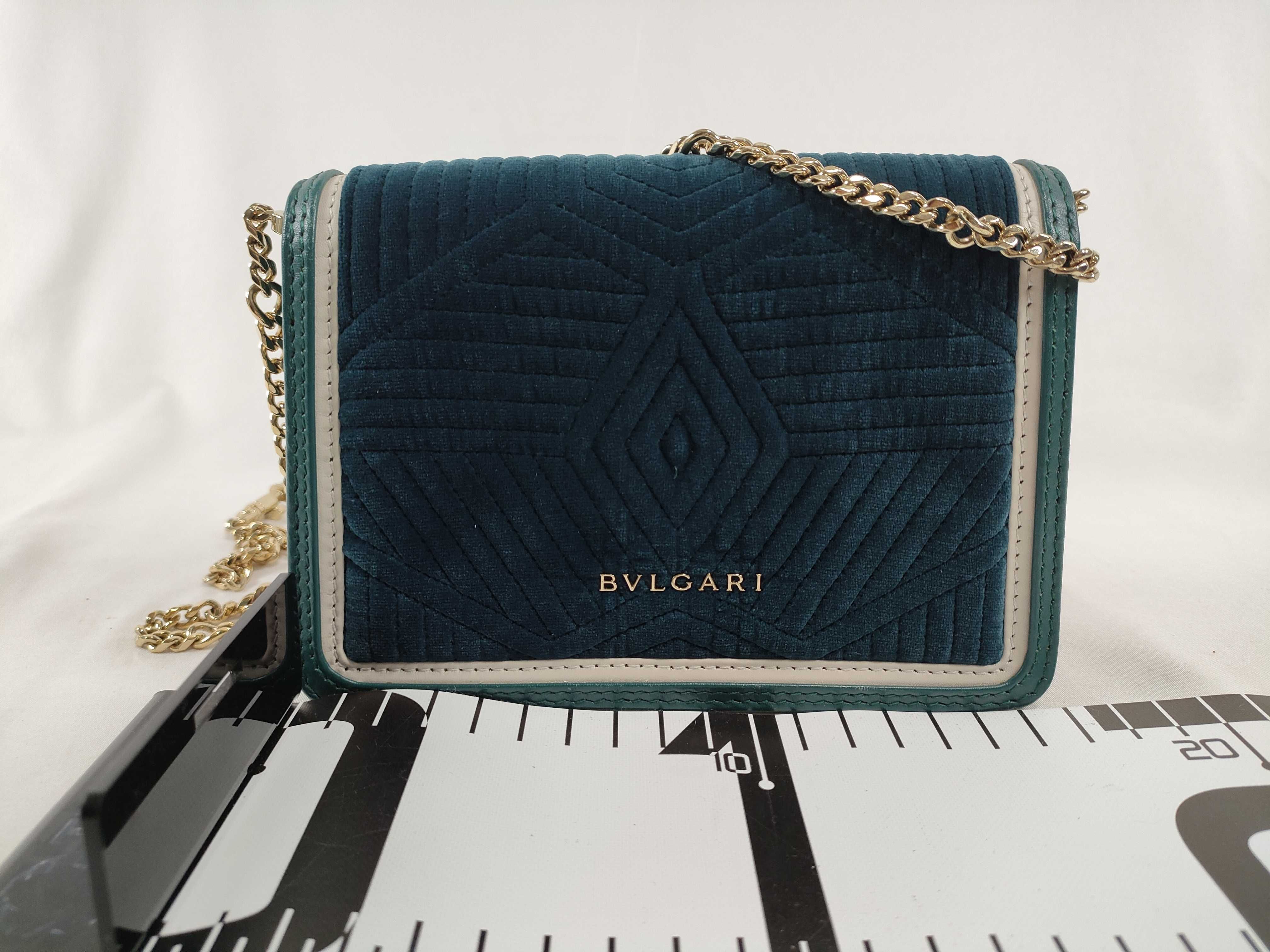 Serpenti Quilted Chain Shoulder Bag, Blue-Green x Ivory — view 2