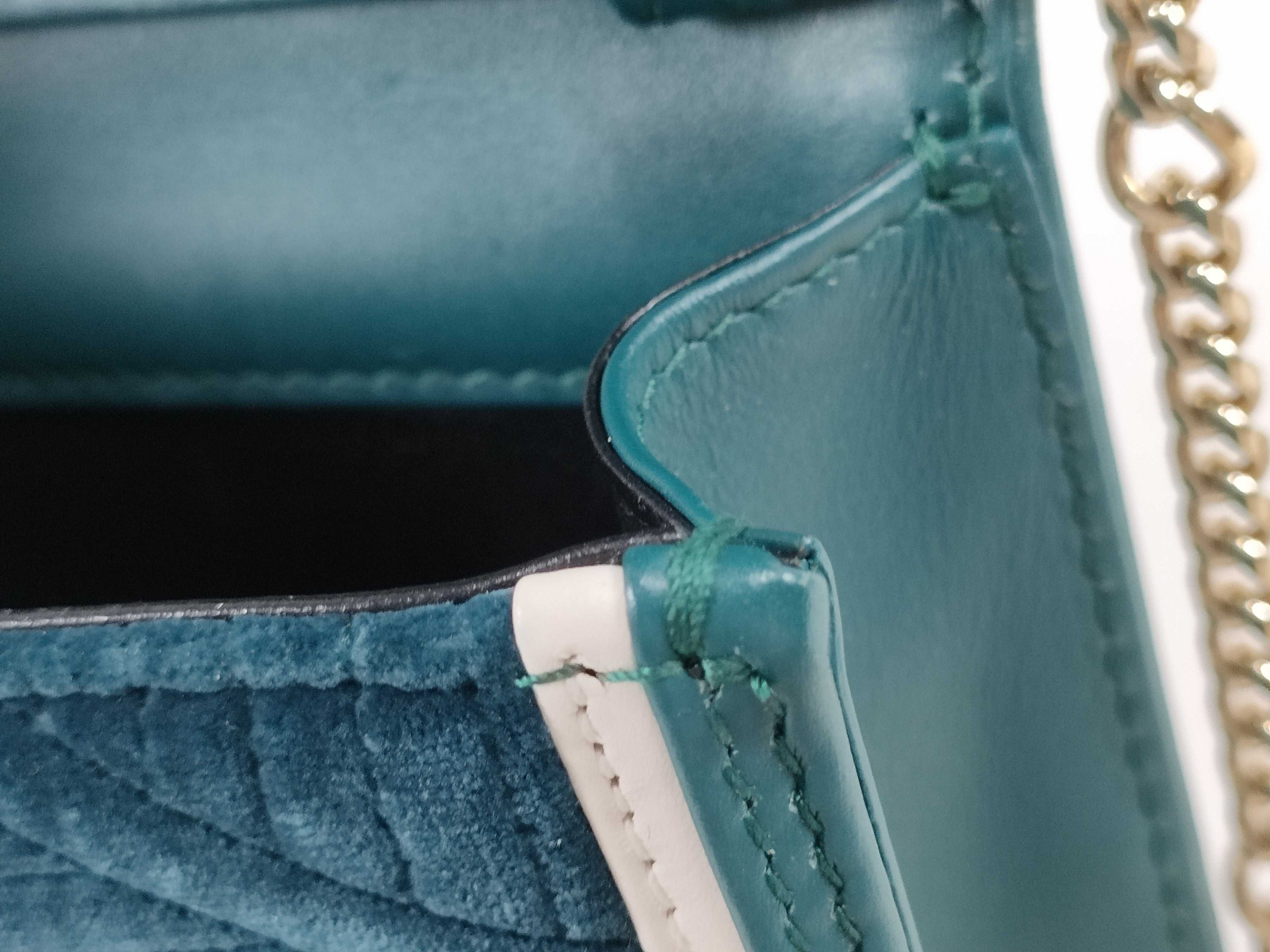 Serpenti Quilted Chain Shoulder Bag, Blue-Green x Ivory — view 14