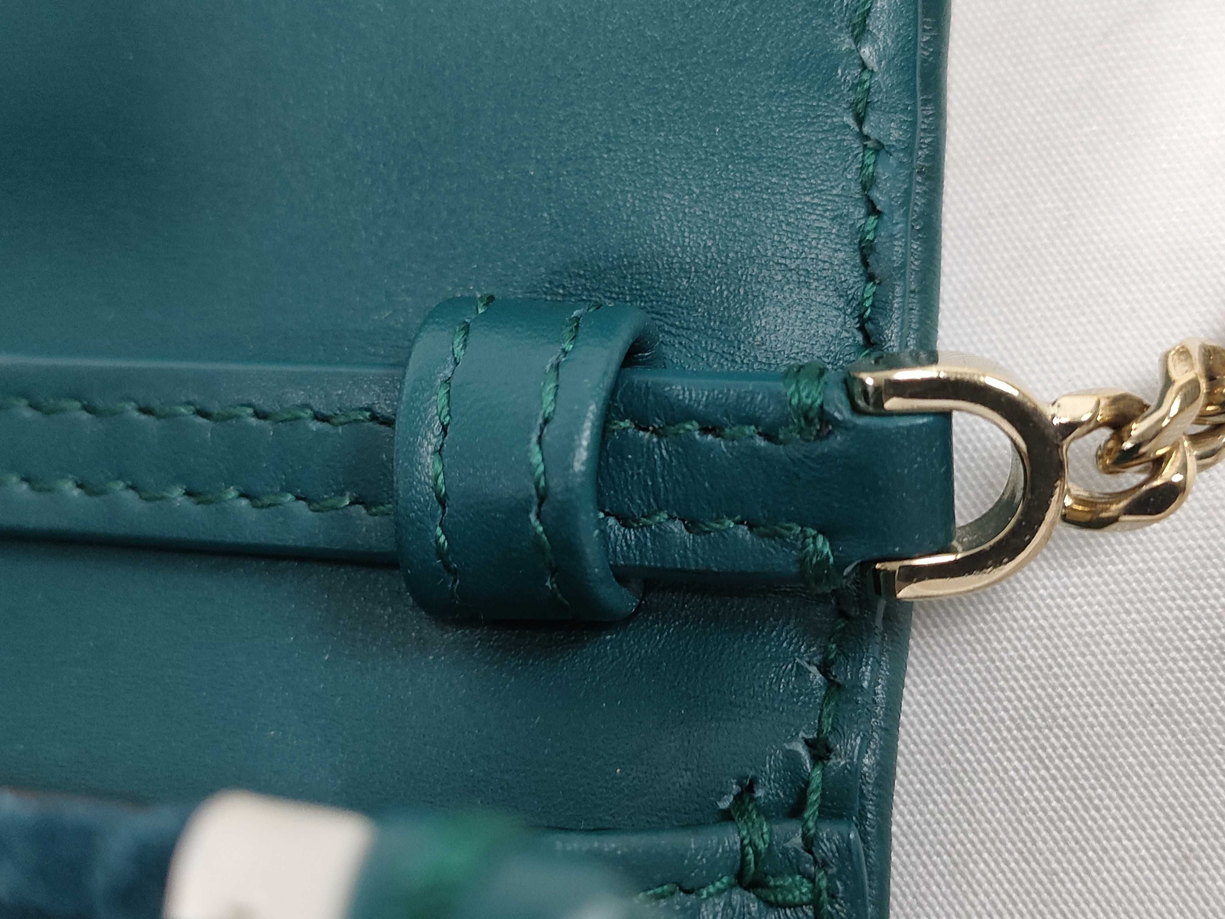 Serpenti Quilted Chain Shoulder Bag, Blue-Green x Ivory — view 5