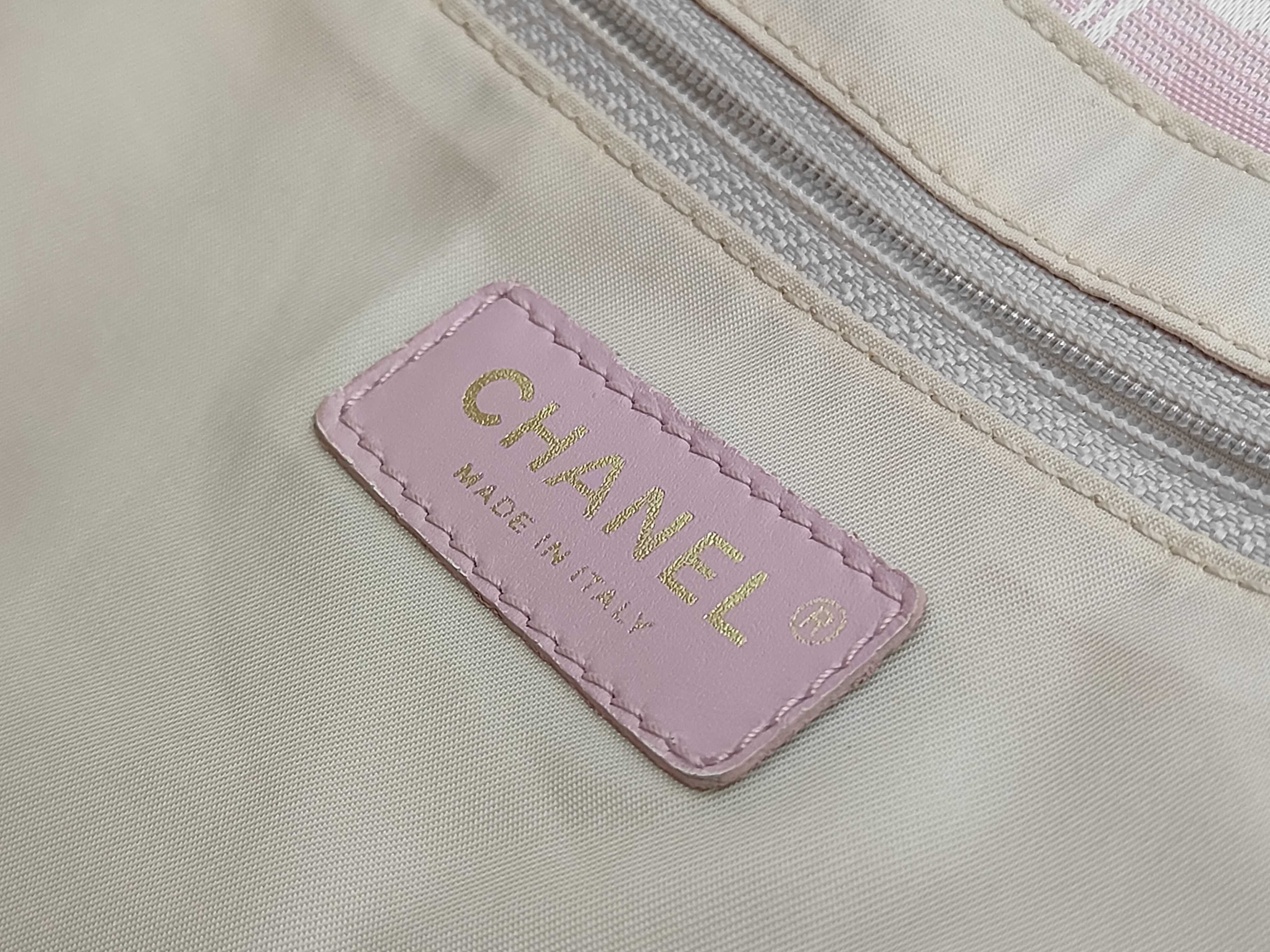 New Travel Line Nylon Handbag, Pink, Silver Hardware, Tote Bag — view 9