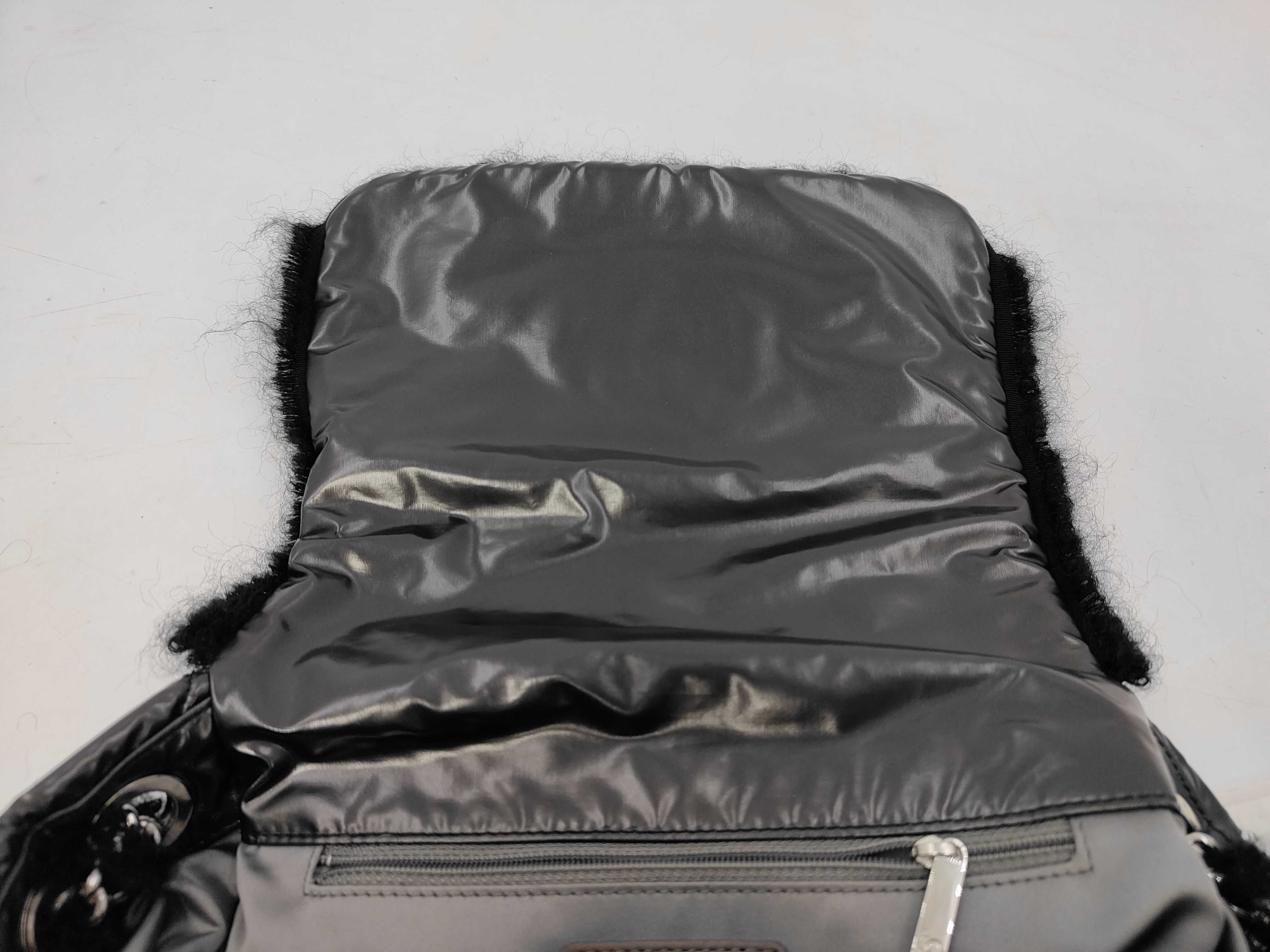 Large Coco Chain Boston Fur Nylon Black SS Shoulder Bag — view 8