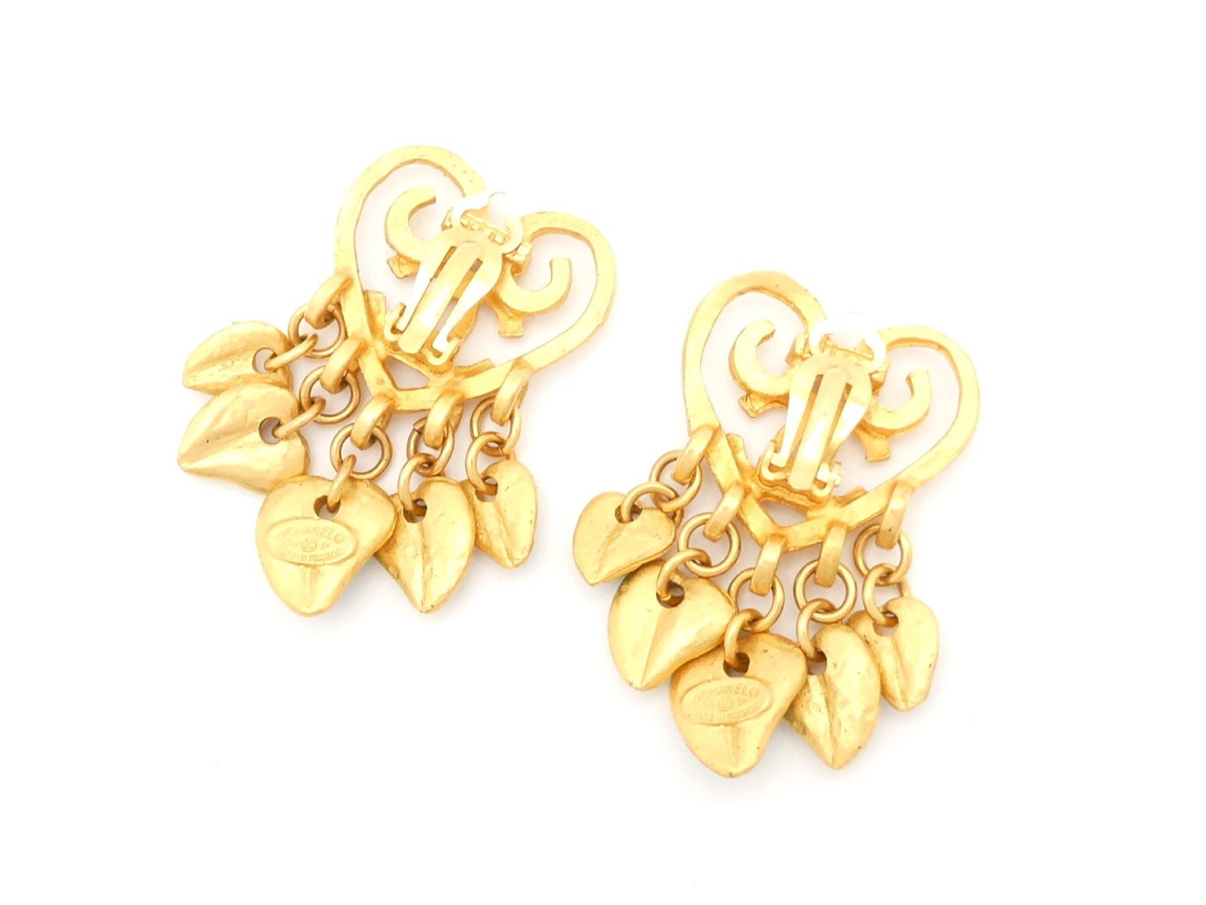 Coco Mark Gold Heart Earrings — view 2