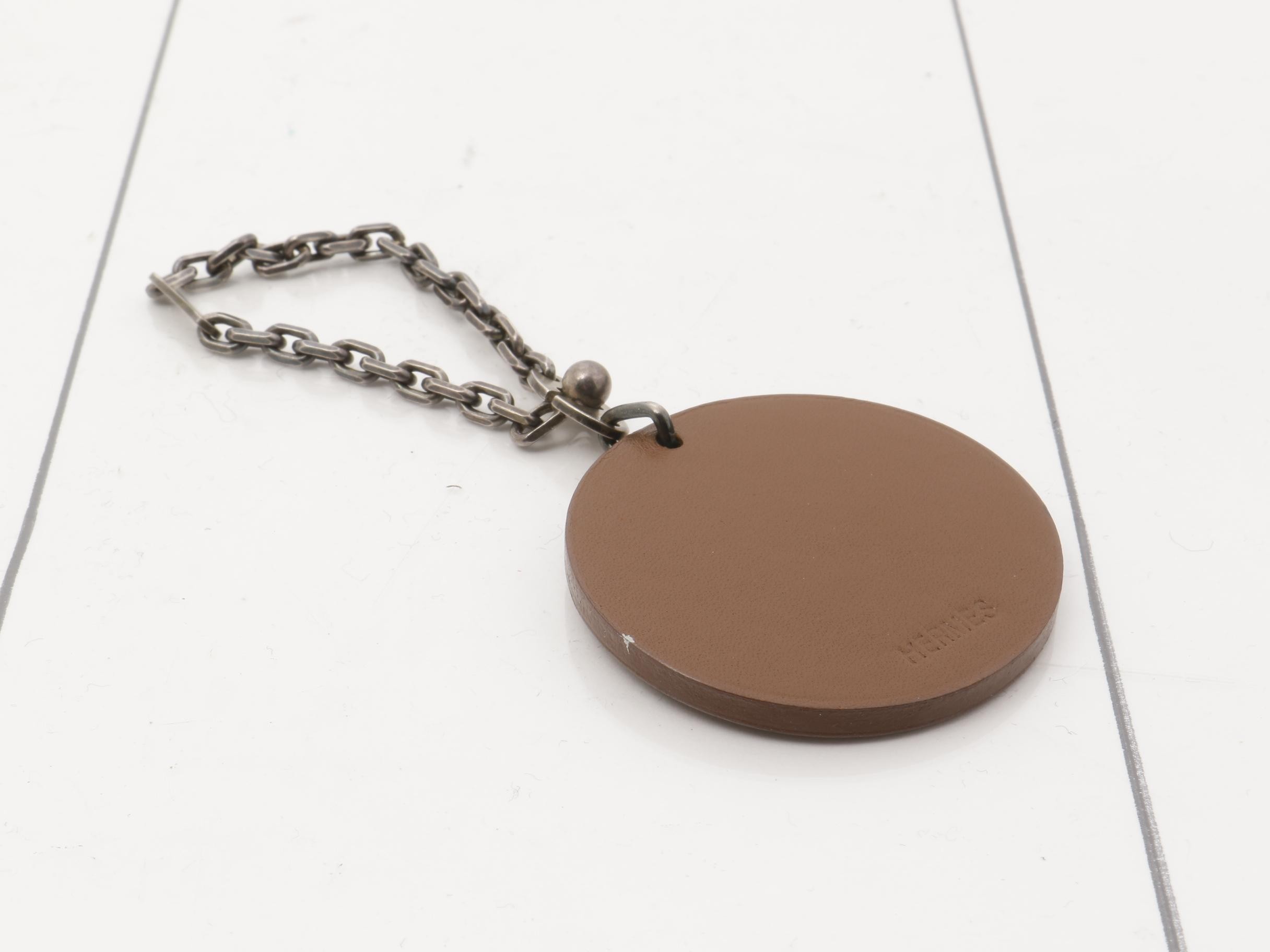 Animal charm, brown leather, metal — view 2