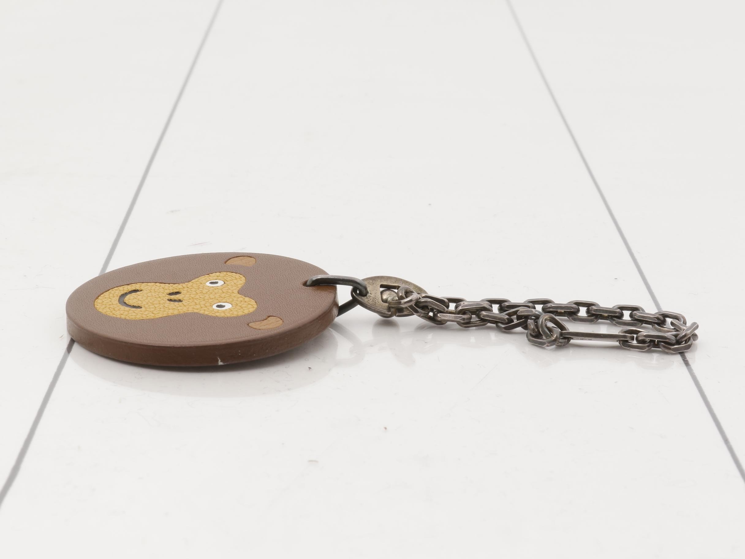 Animal charm, brown leather, metal — view 3