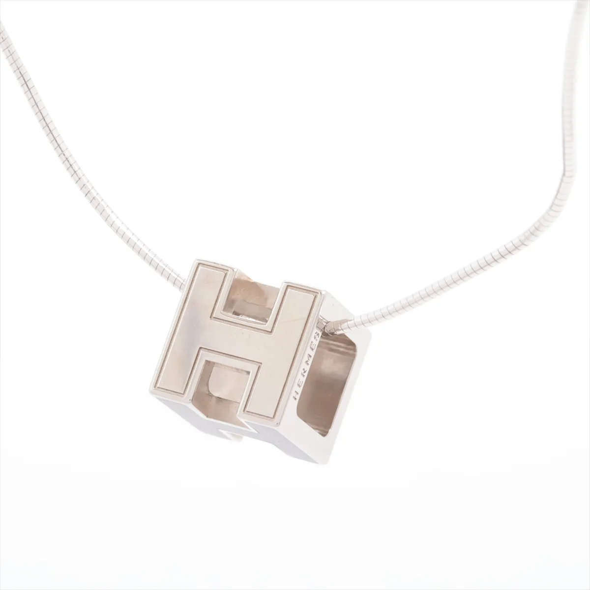 Cage d'H H-Cube Necklace, Metal, Silver x Black, — view 2