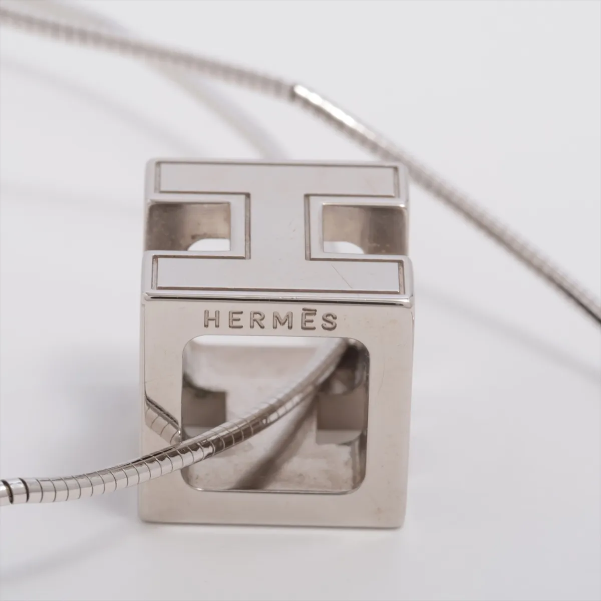 Cage d'H H-Cube Necklace, Metal, Silver x Black, — view 4