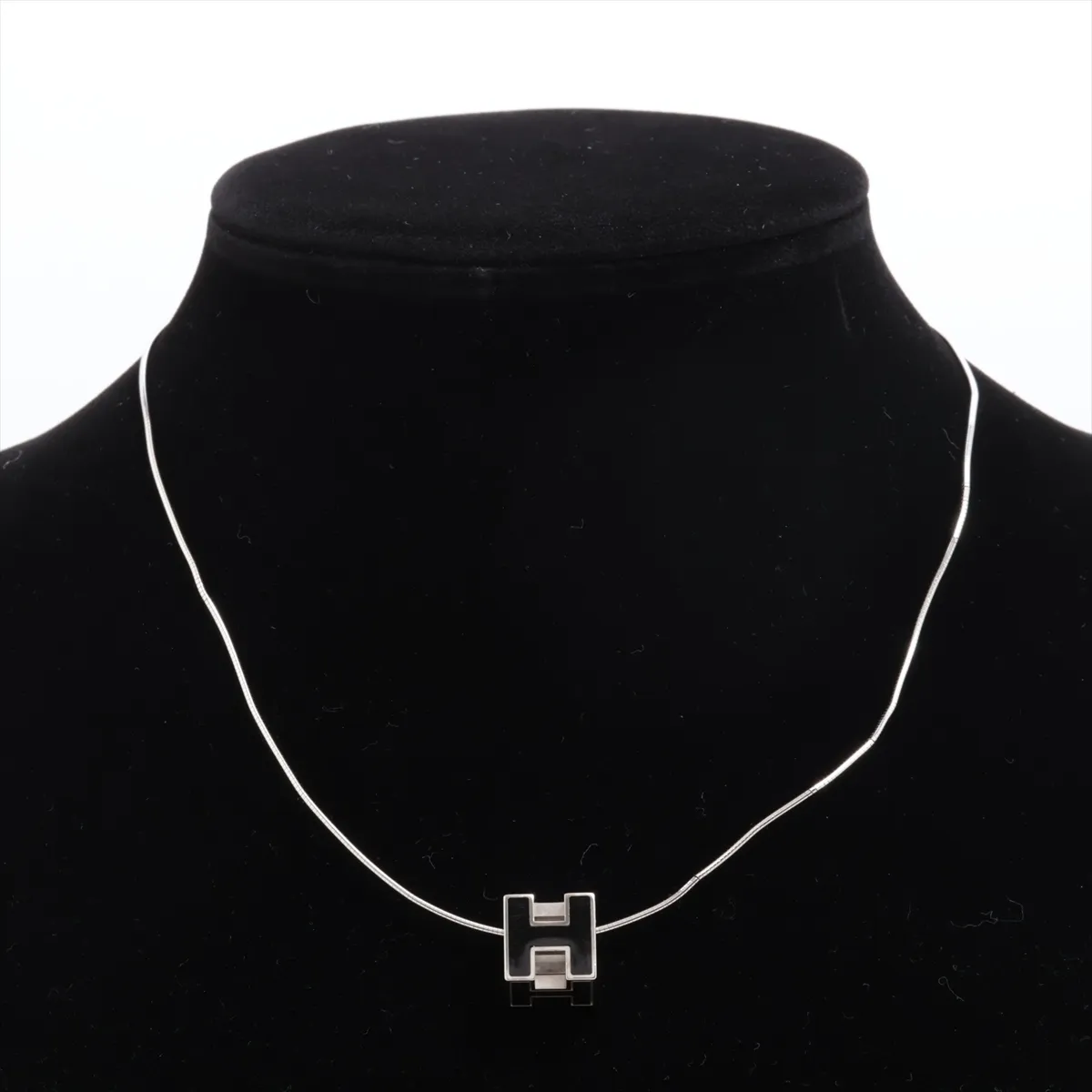 Cage d'H H-Cube Necklace, Metal, Silver x Black, — view 5