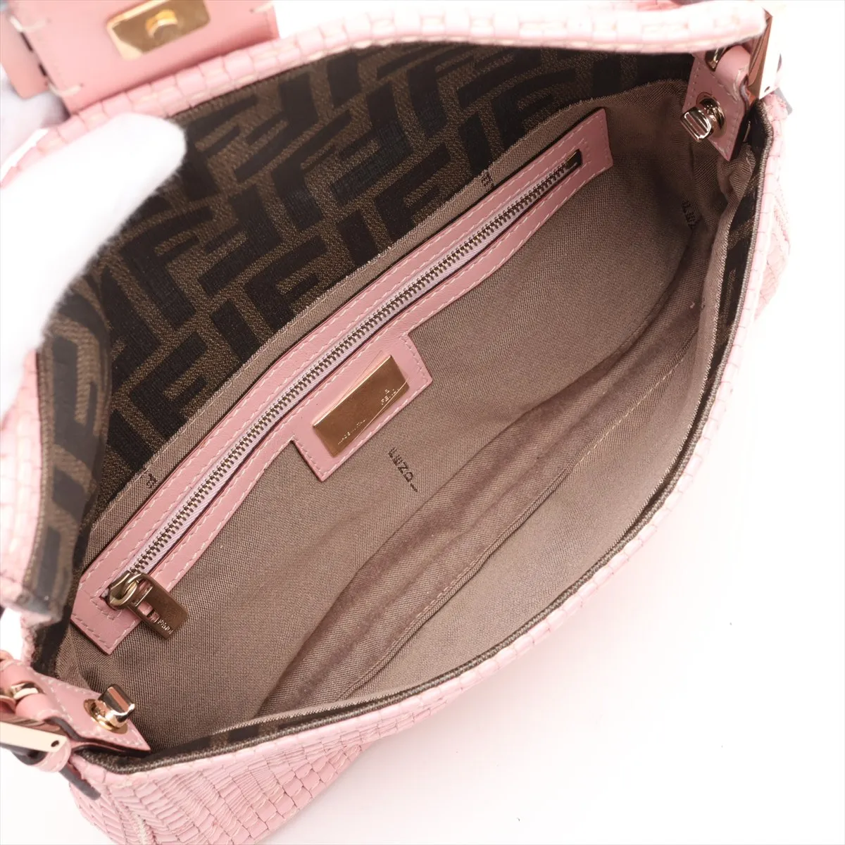 Mamma Bucket Leather Shoulder Bag, Pink, 8BR600 — view 7