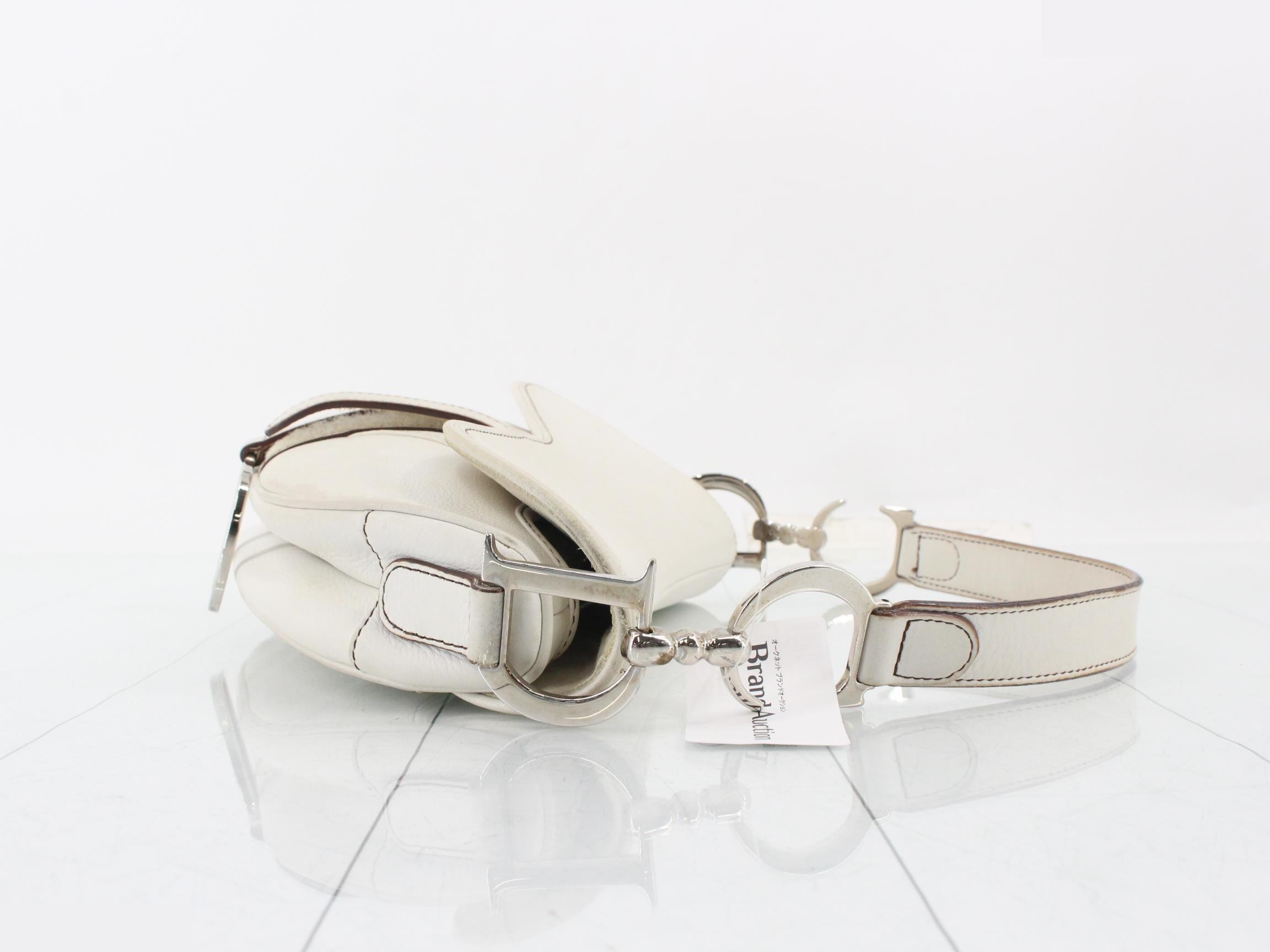 Saddlebag, Leather, One-Shoulder Bag, White — view 3