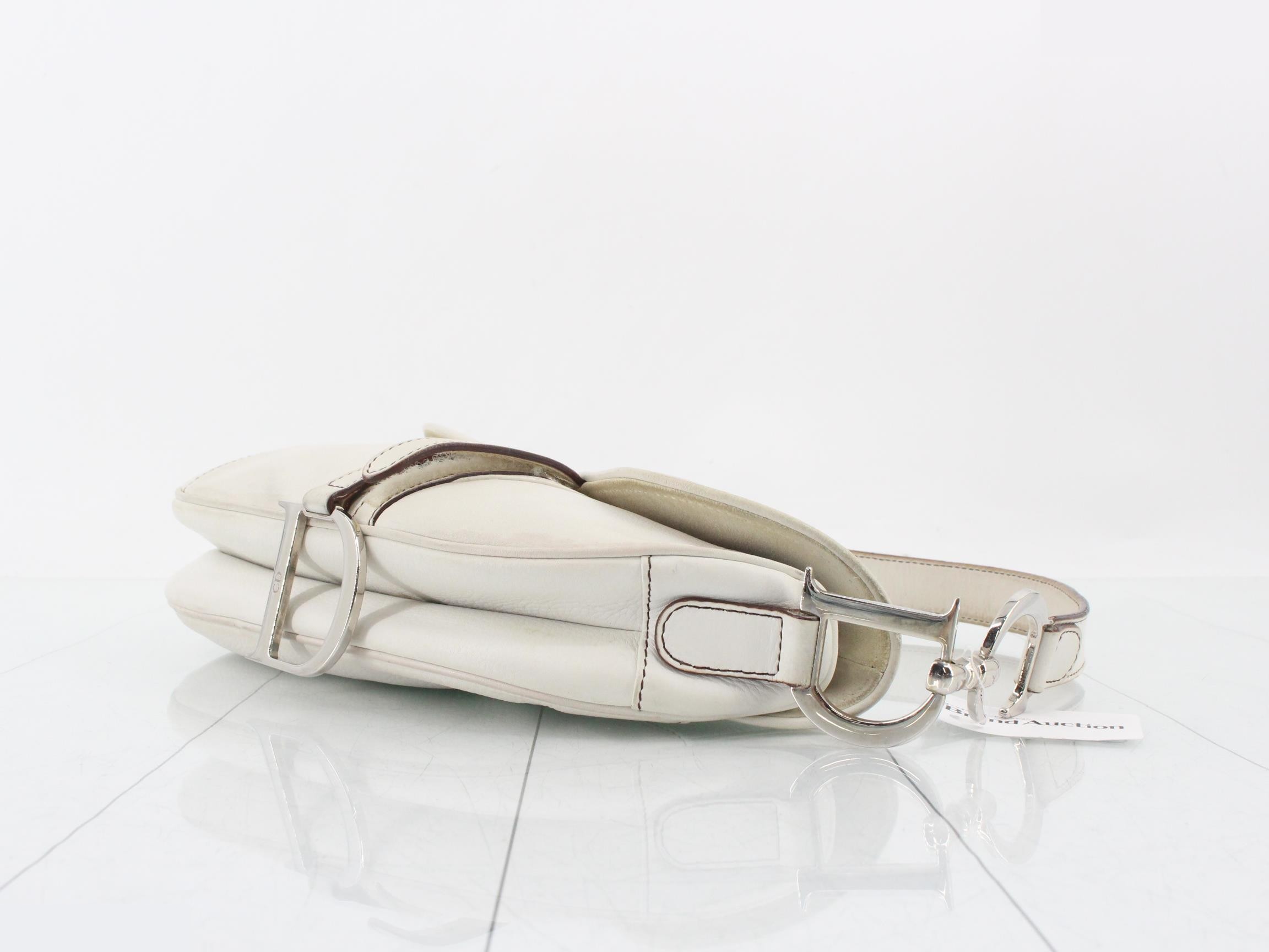 Saddlebag, Leather, One-Shoulder Bag, White — view 6