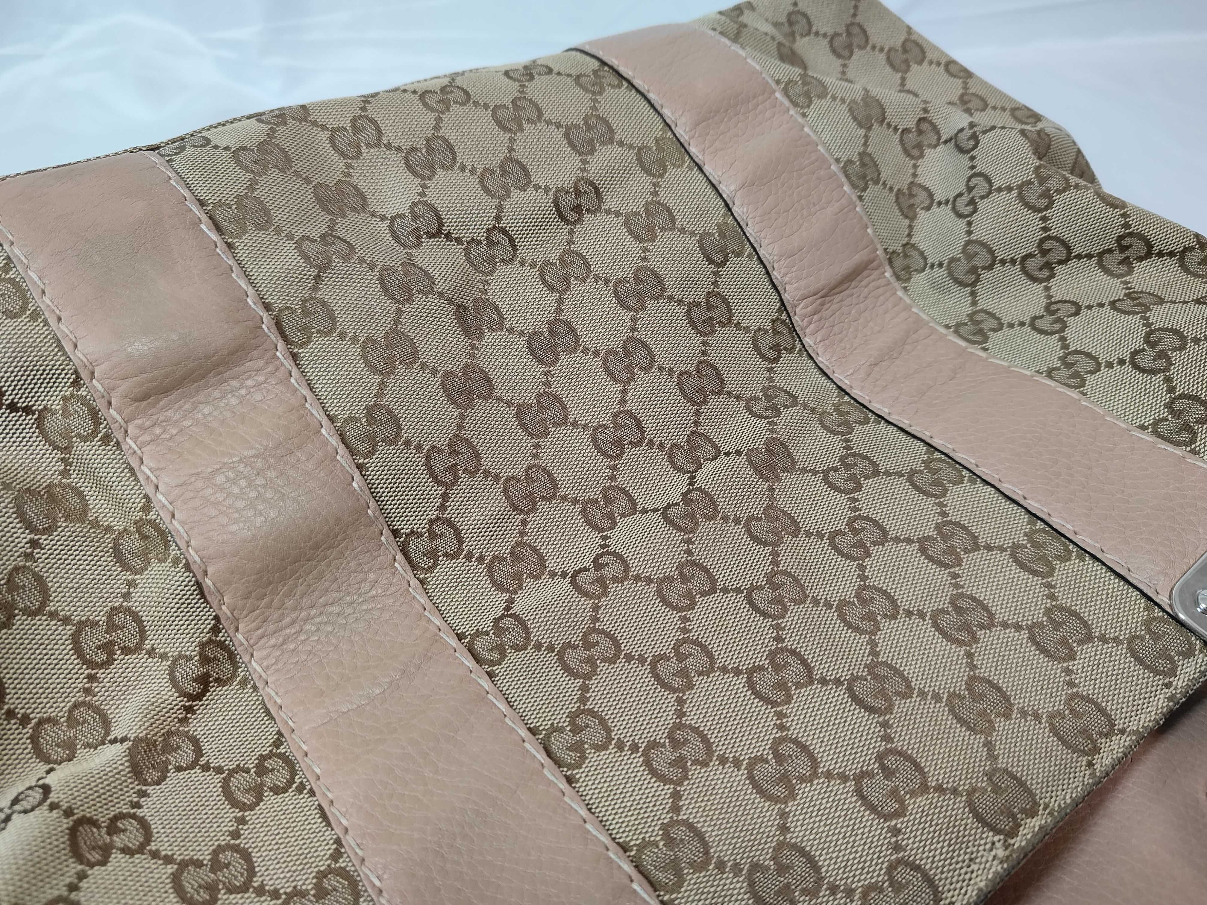 GG Canvas Bamboo Woven Handle Tote Bag Pink 232947 Tote Bag — view 14
