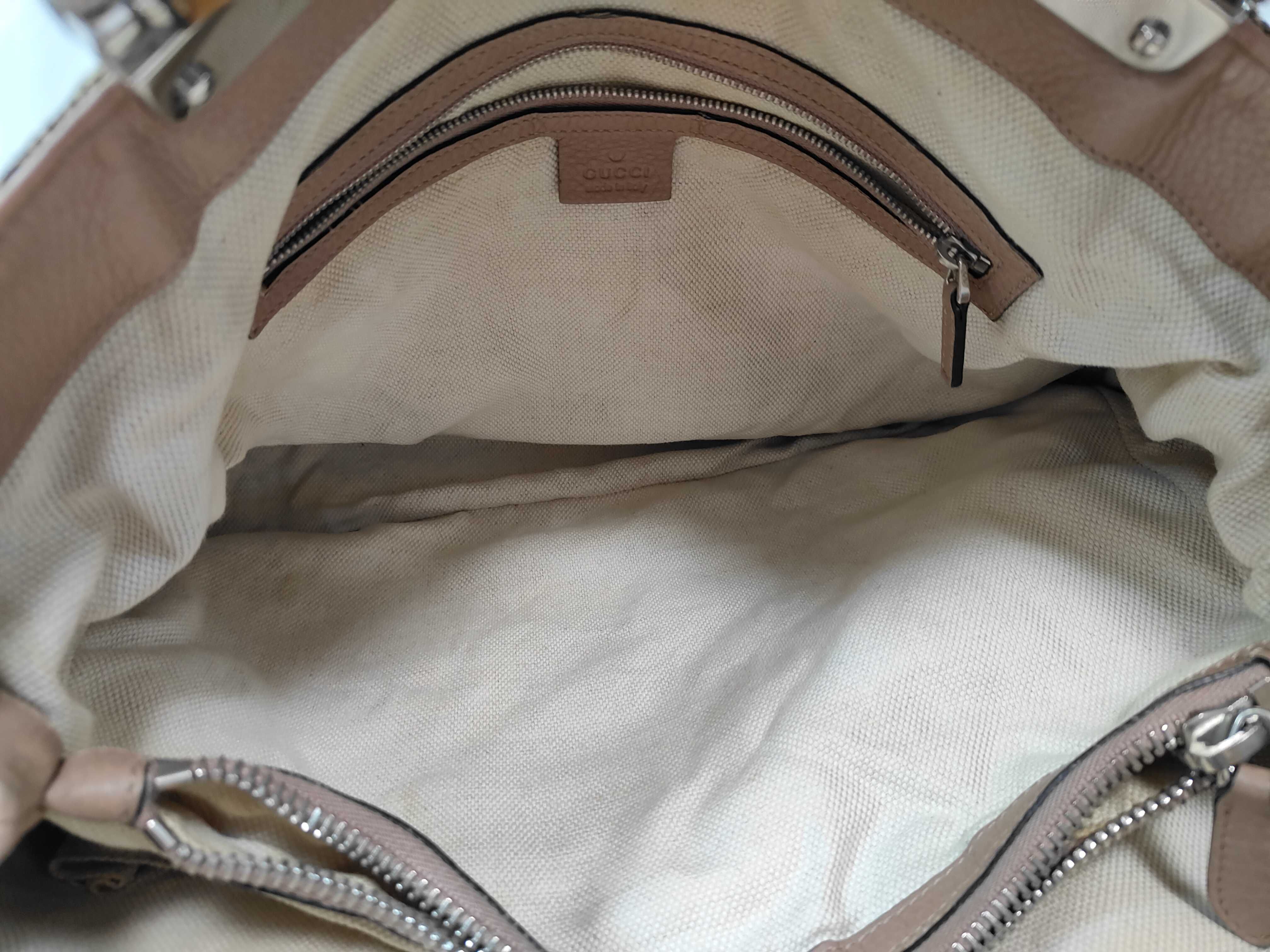 GG Canvas Bamboo Woven Handle Tote Bag Pink 232947 Tote Bag — view 10