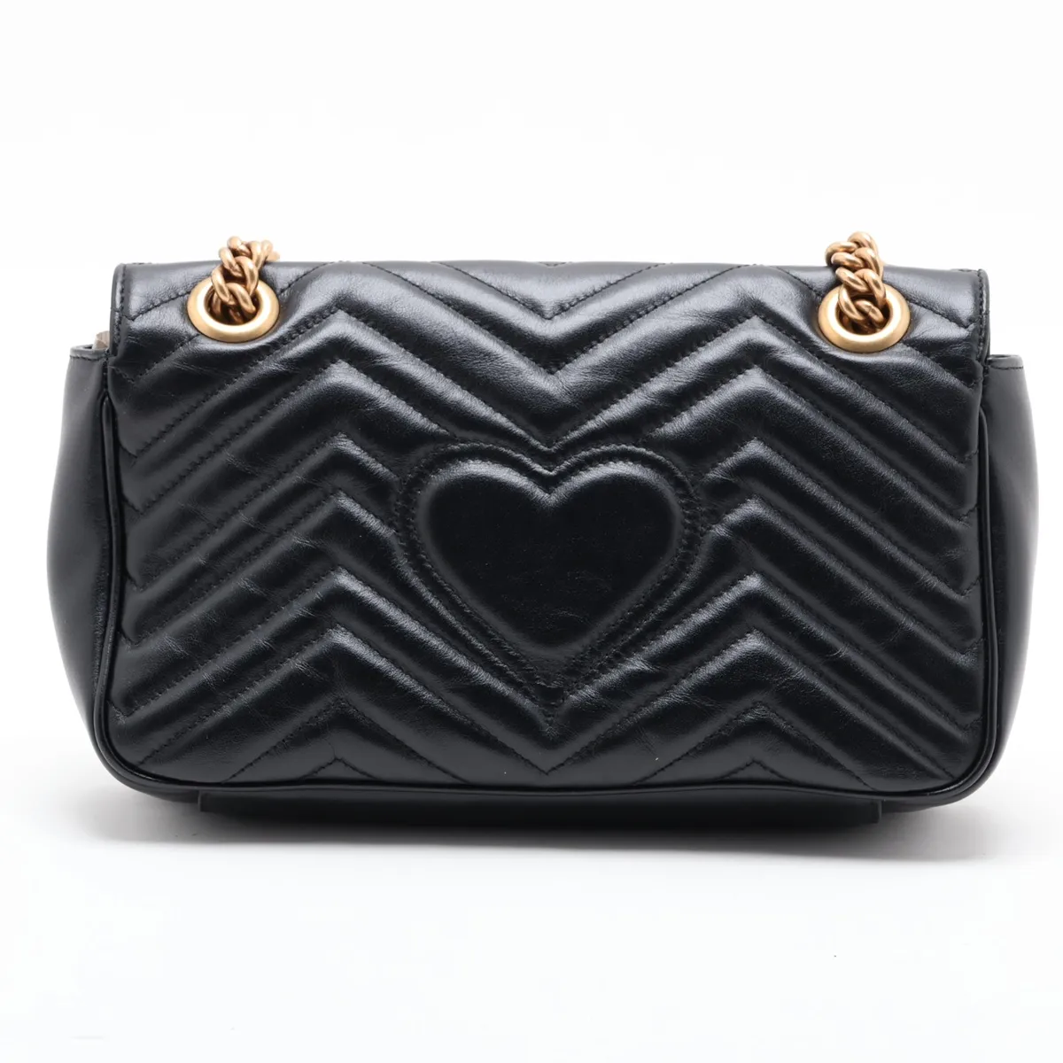 GG Marmont Leather Chain Shoulder Bag, Black, 443497 — view 2
