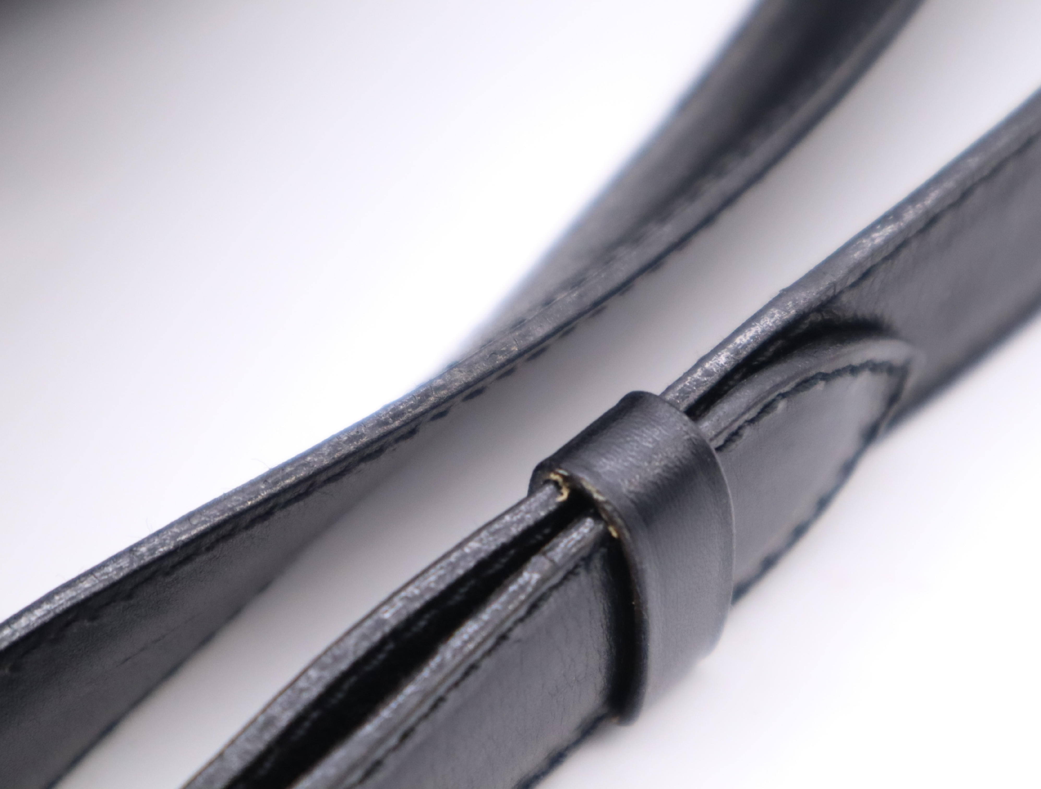 Leather Shoulder Bag, Black with Gold Hardware — view 11