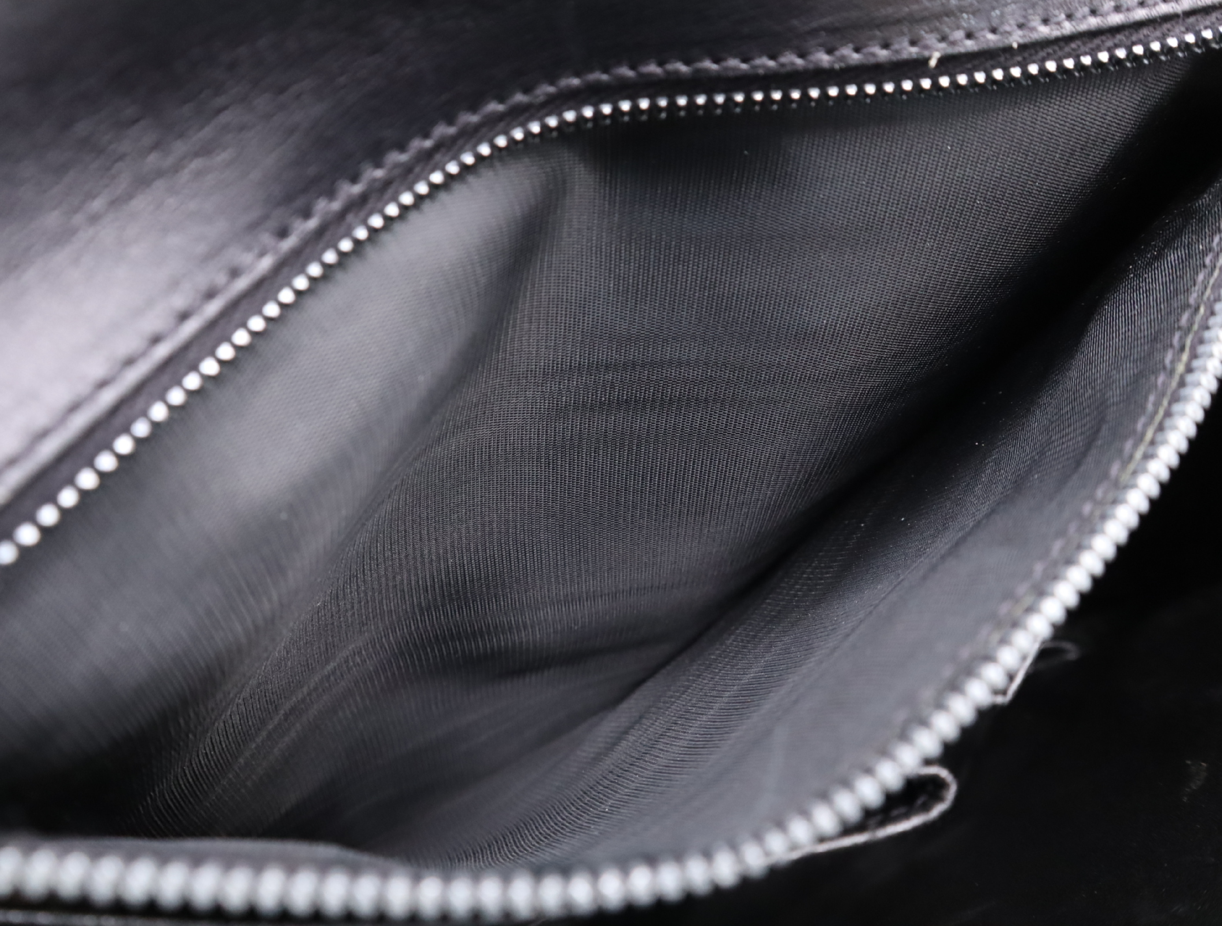 Leather Shoulder Bag, Black with Gold Hardware — view 15