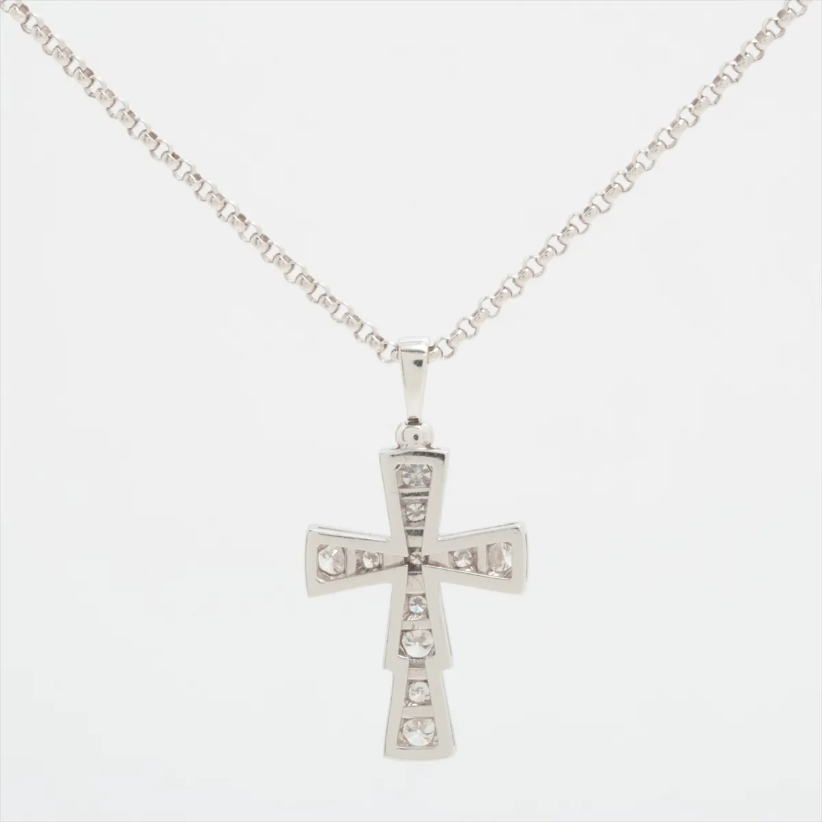 Serpenti Cross Diamond Necklace, 750 (WG), 6.7g, YKZRSE, — view 2