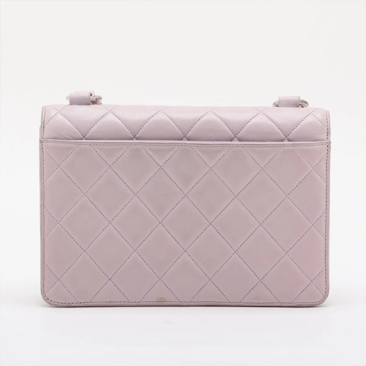 Matelassé Lambskin Shoulder Bag, Purple, Silver Hardware, 4827411, Series 4 — view 2