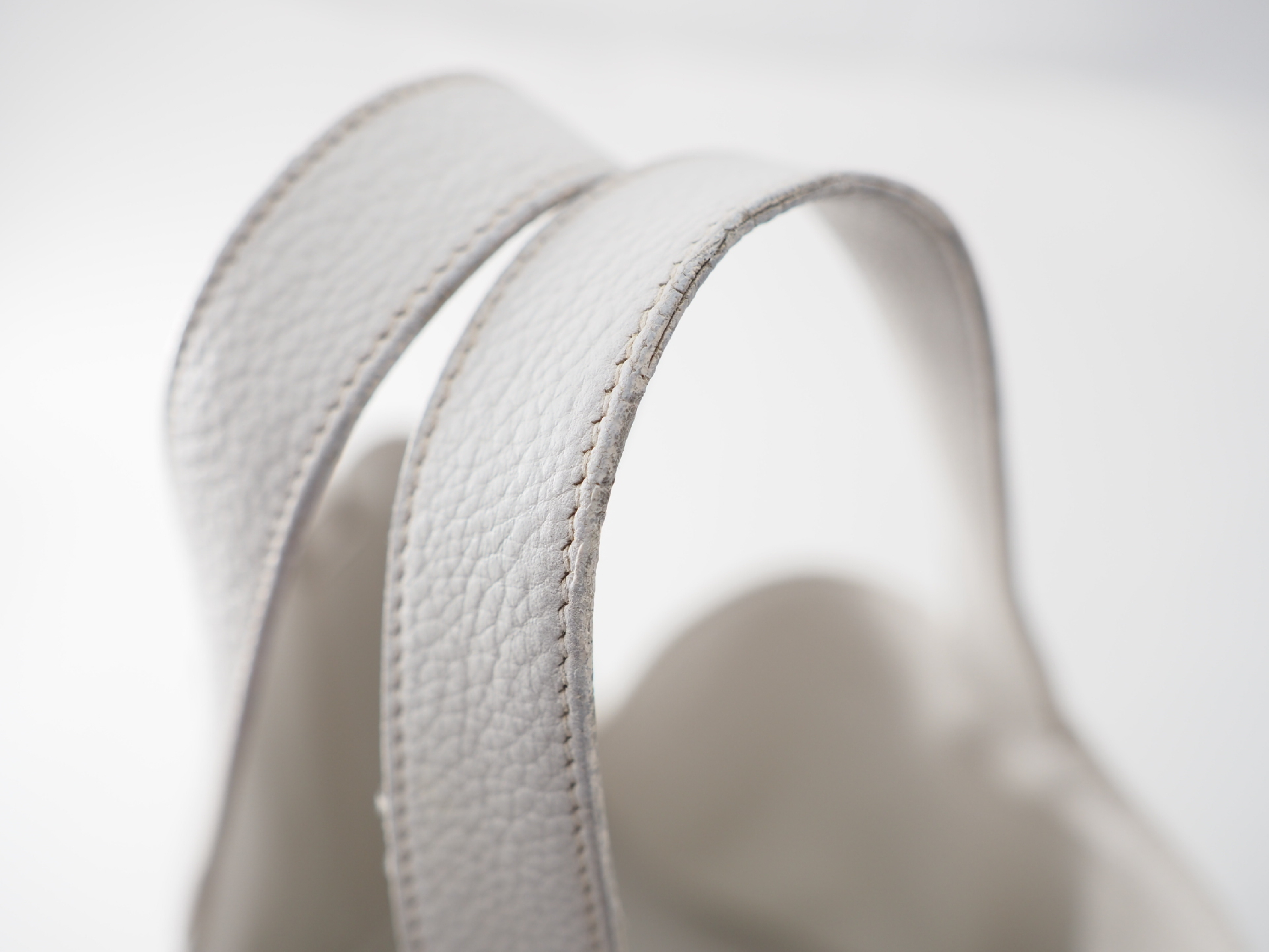Picotin MM White All Leather Handbag with Silver Hardware — view 11