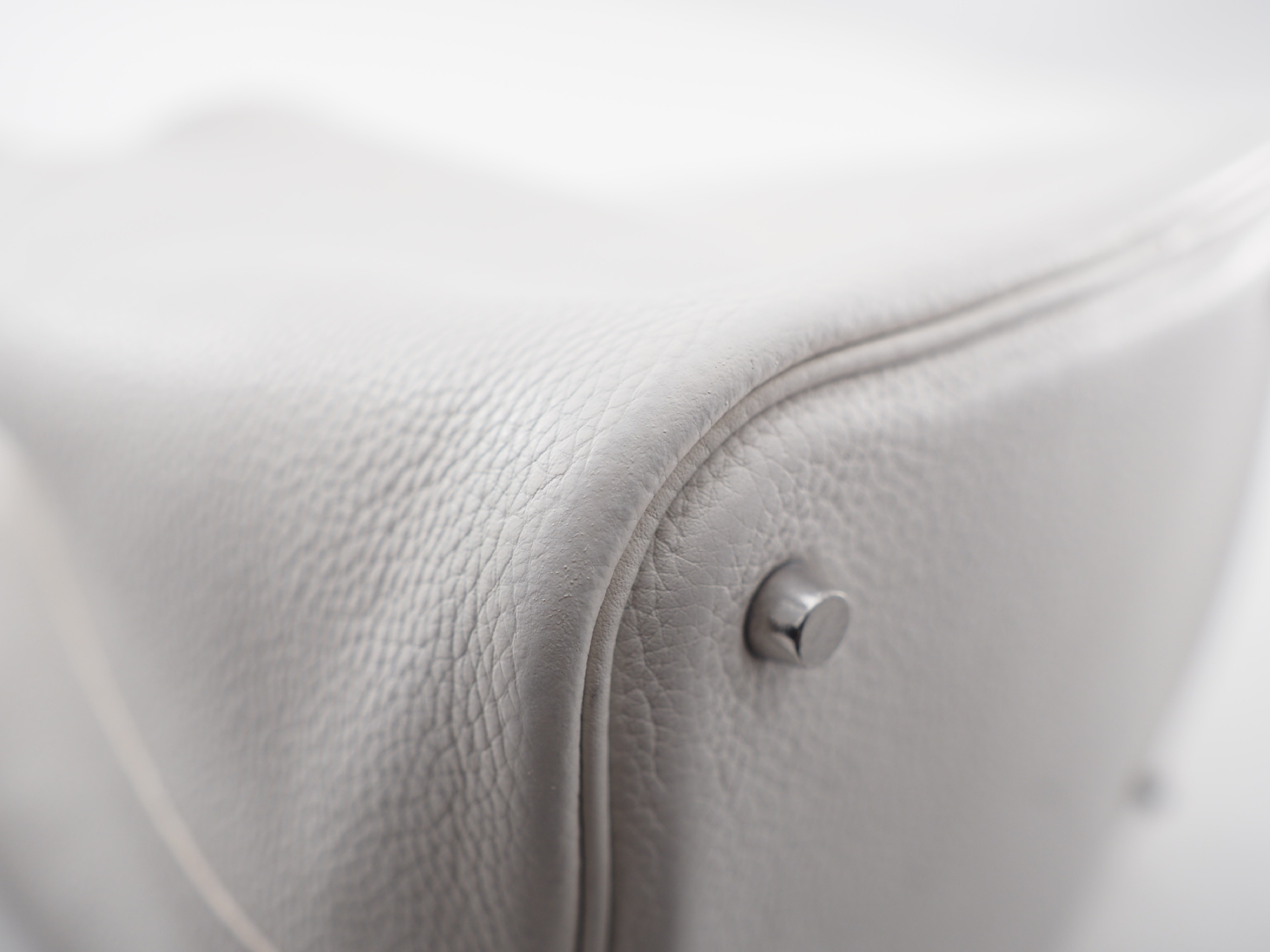 Picotin MM White All Leather Handbag with Silver Hardware — view 4