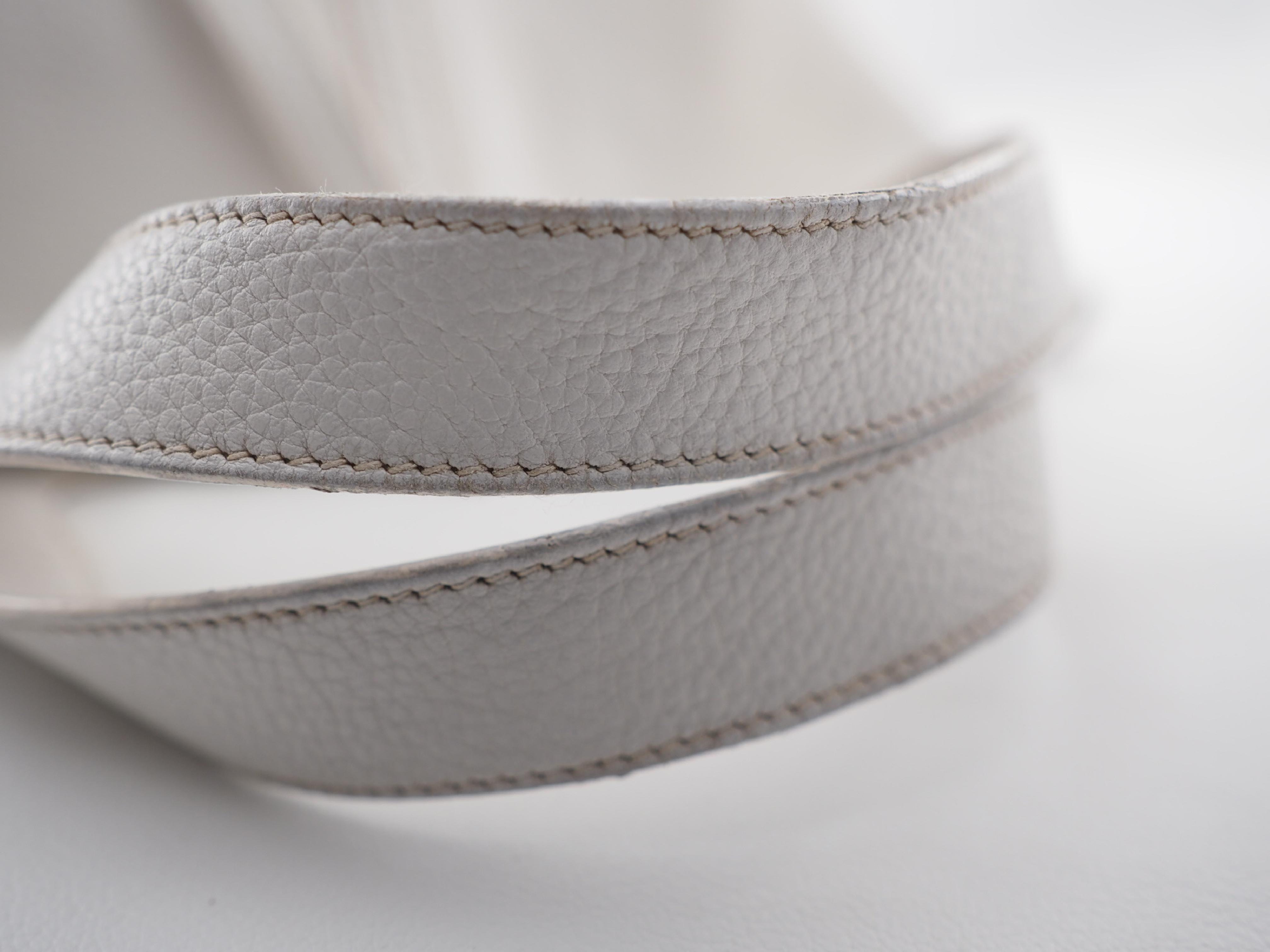 Picotin MM White All Leather Handbag with Silver Hardware — view 5