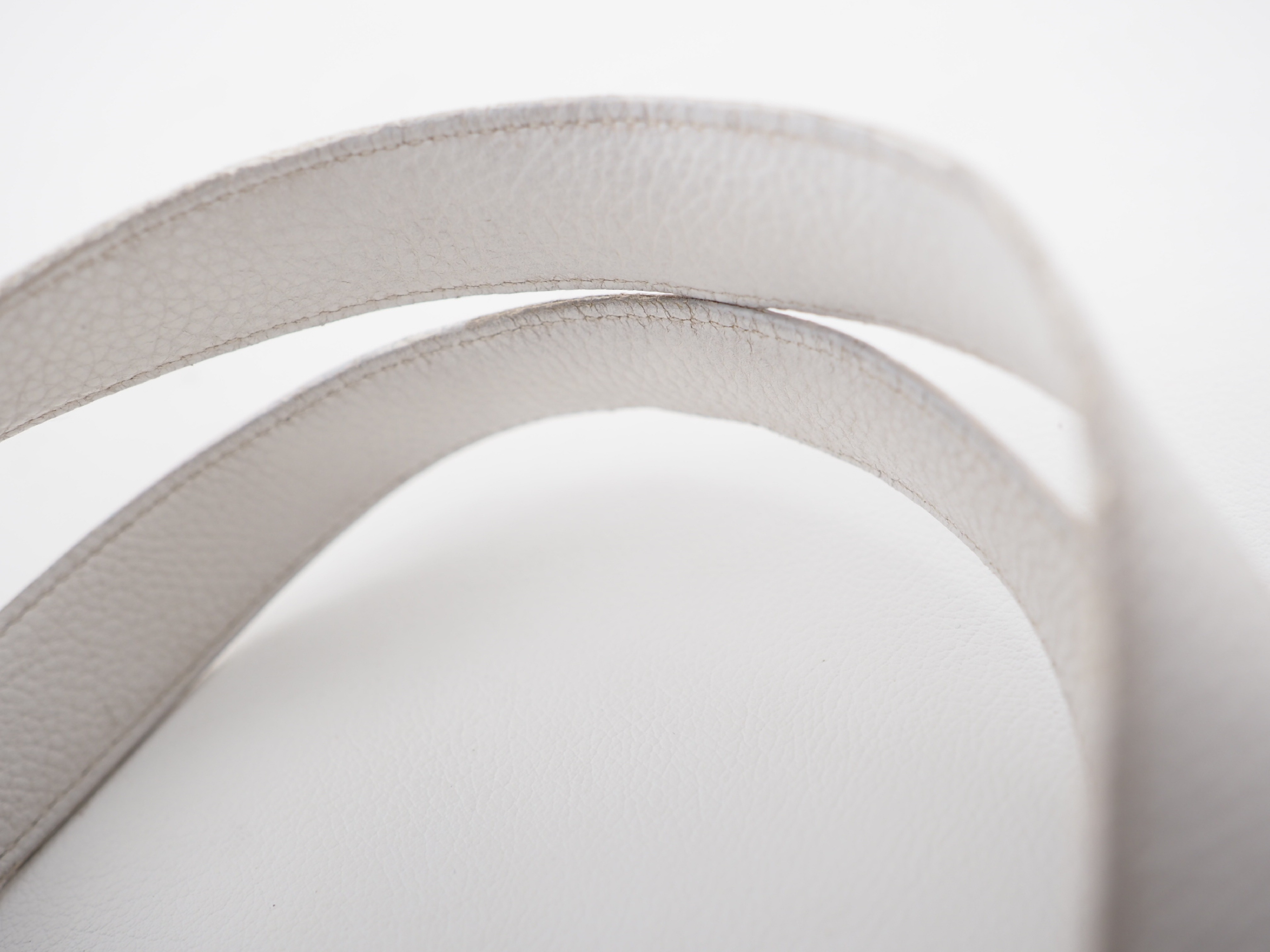 Picotin MM White All Leather Handbag with Silver Hardware — view 6