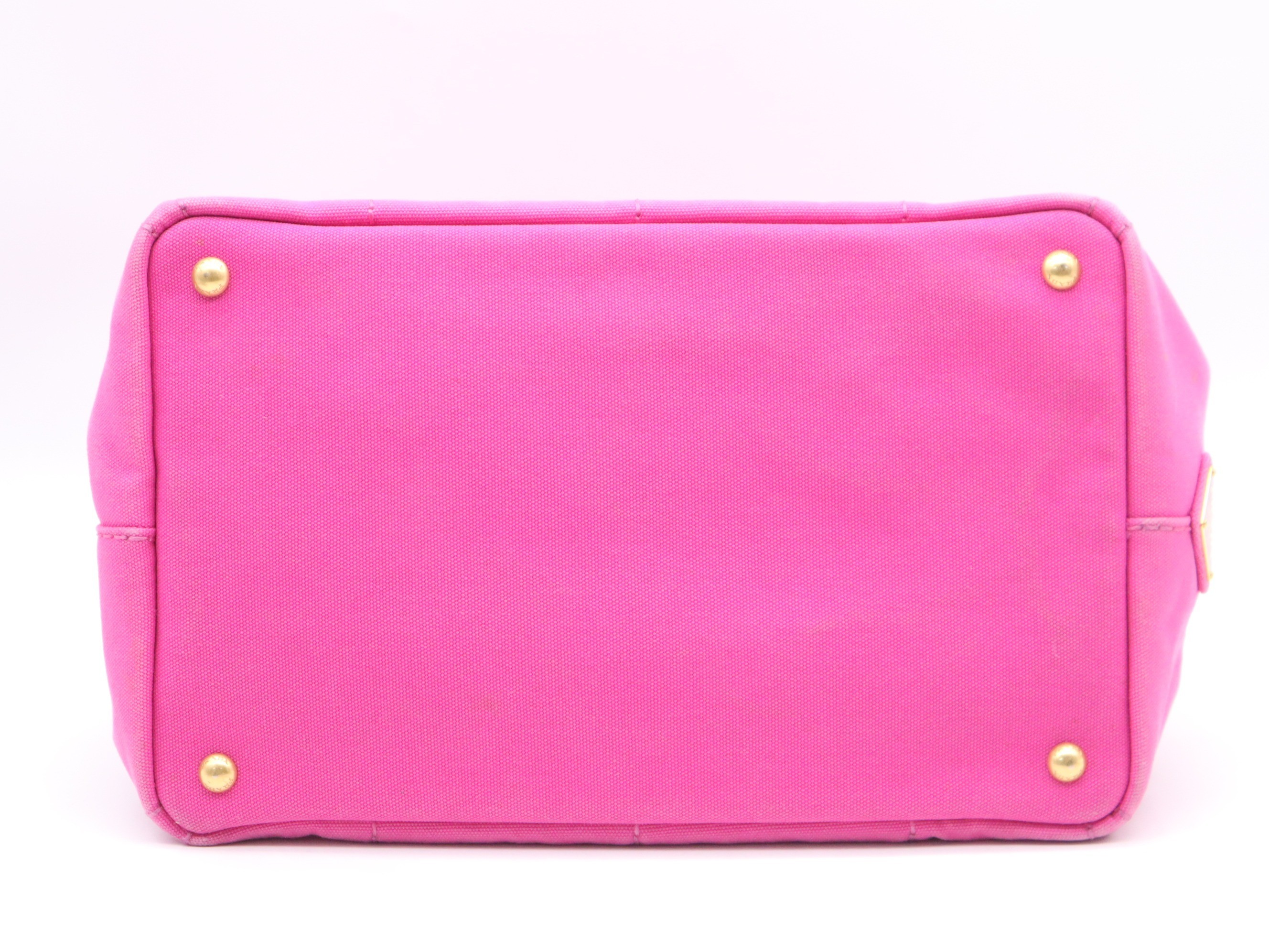 Canvas Canapa Tote Bag, Fuchsia, with Guarantee Card — view 4