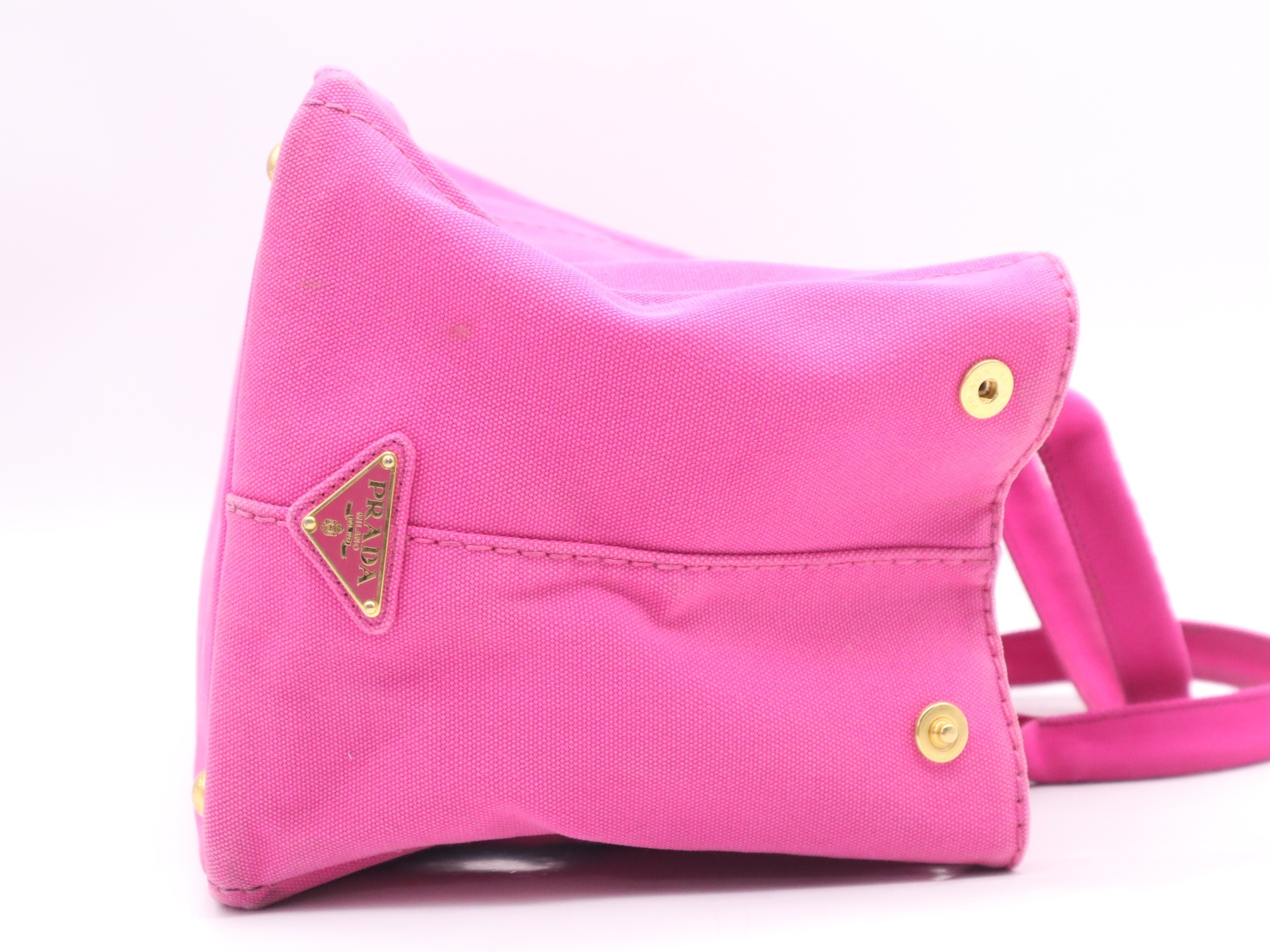 Canvas Canapa Tote Bag, Fuchsia, with Guarantee Card — view 5