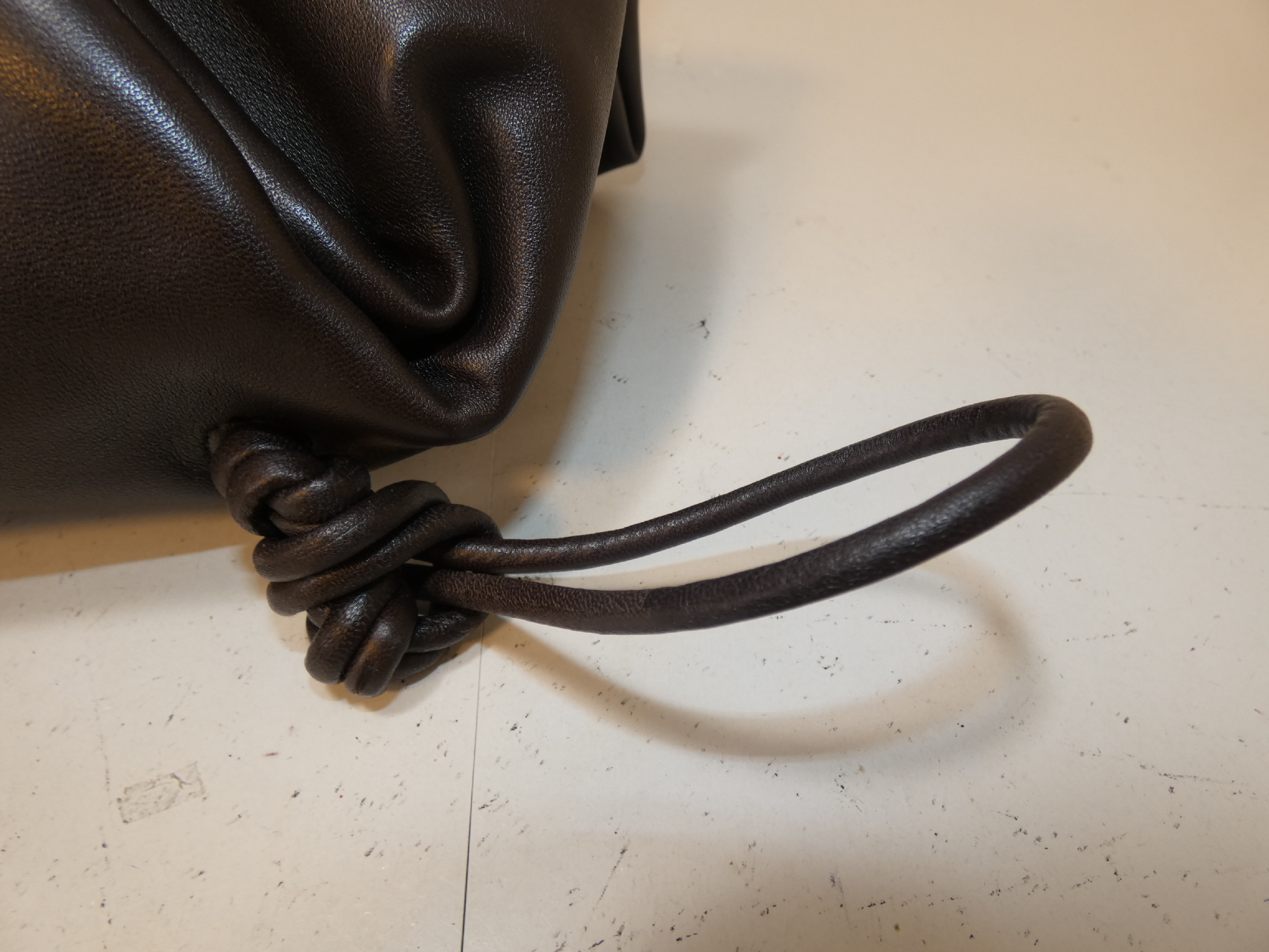 Triangle Leather Second Pouch Dark Brown Clutch Bag — view 4