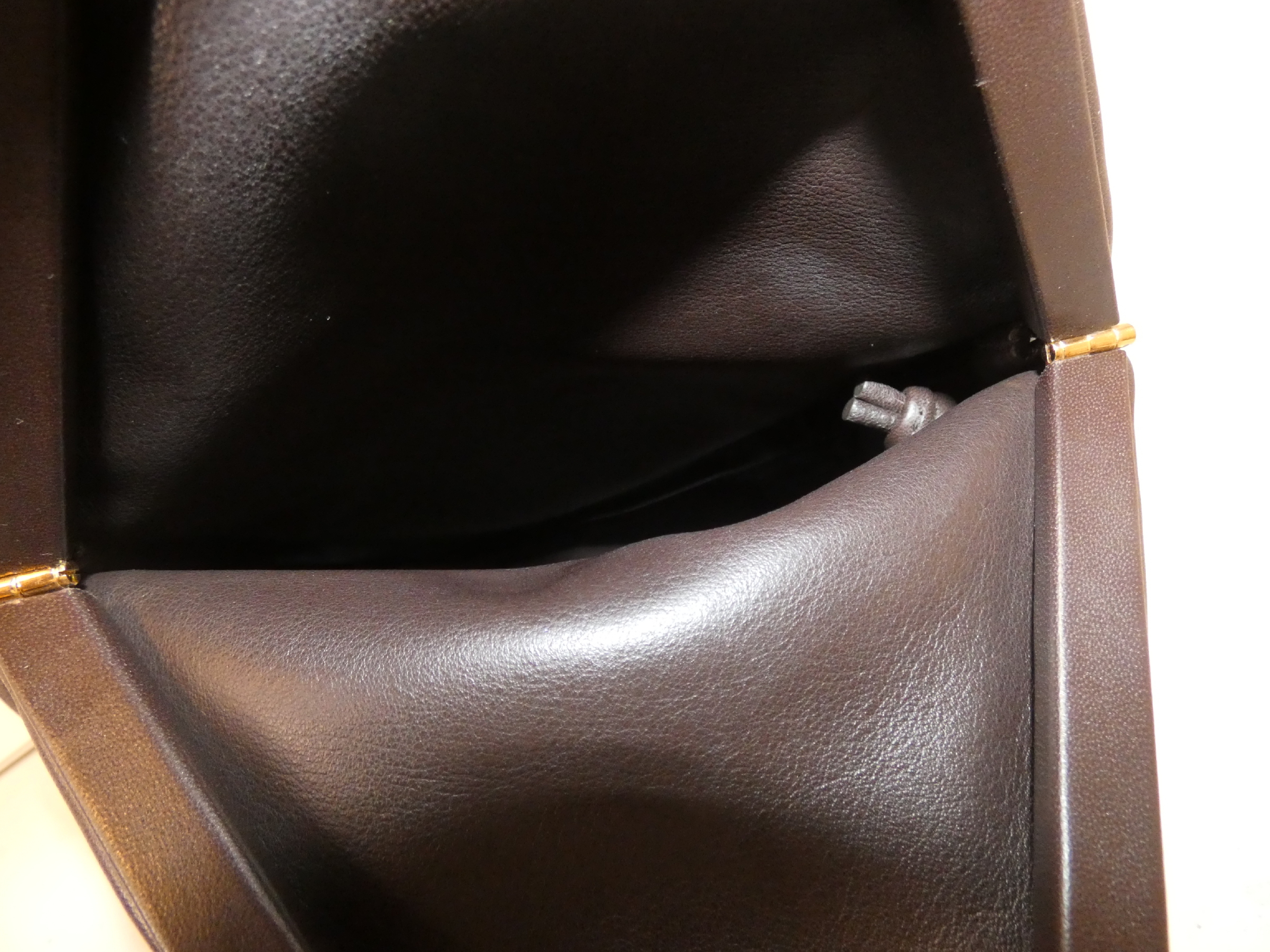 Triangle Leather Second Pouch Dark Brown Clutch Bag — view 8