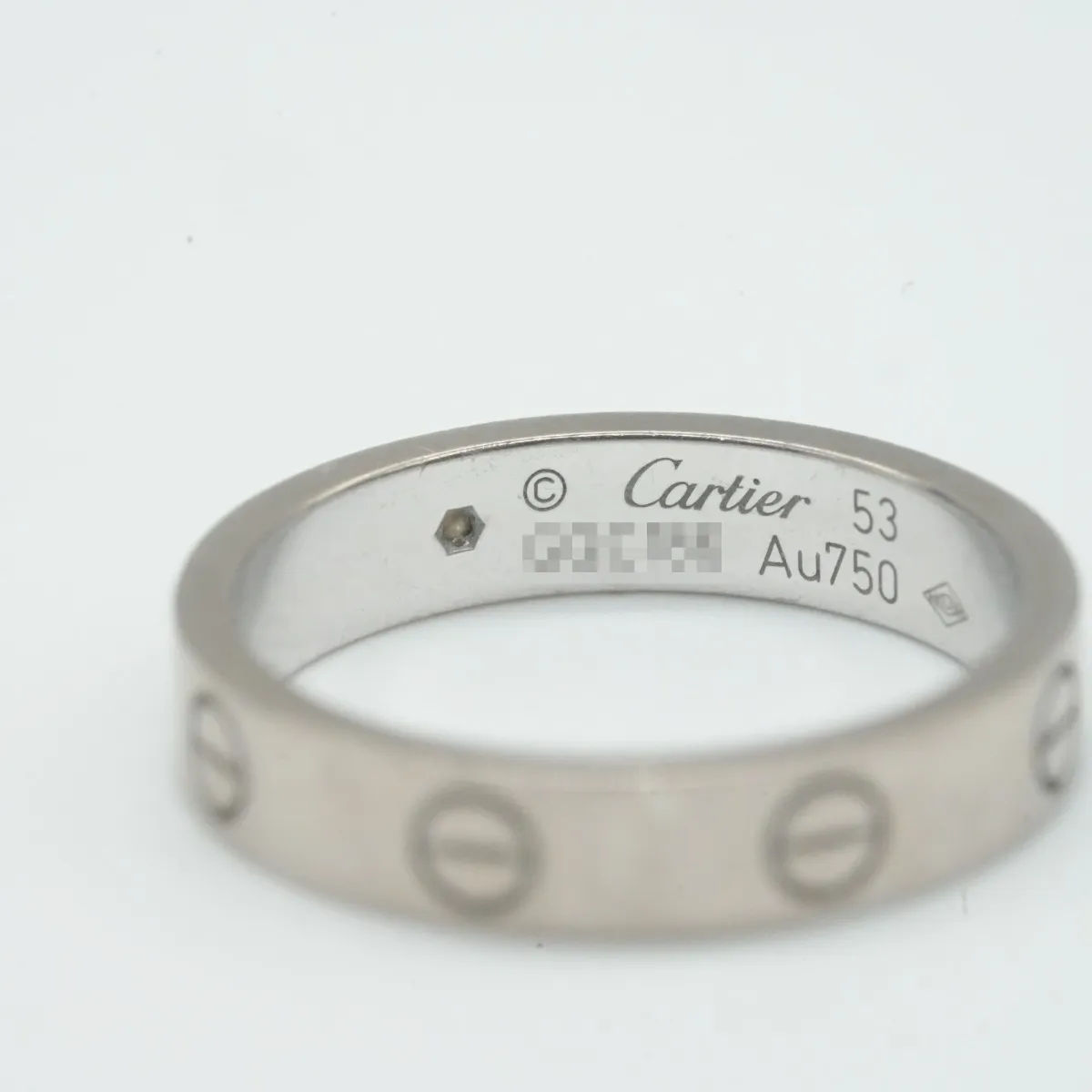 Mini Love 1P Diamond Ring 750(WG) 4.7g Size:53 GQC186 — view 3