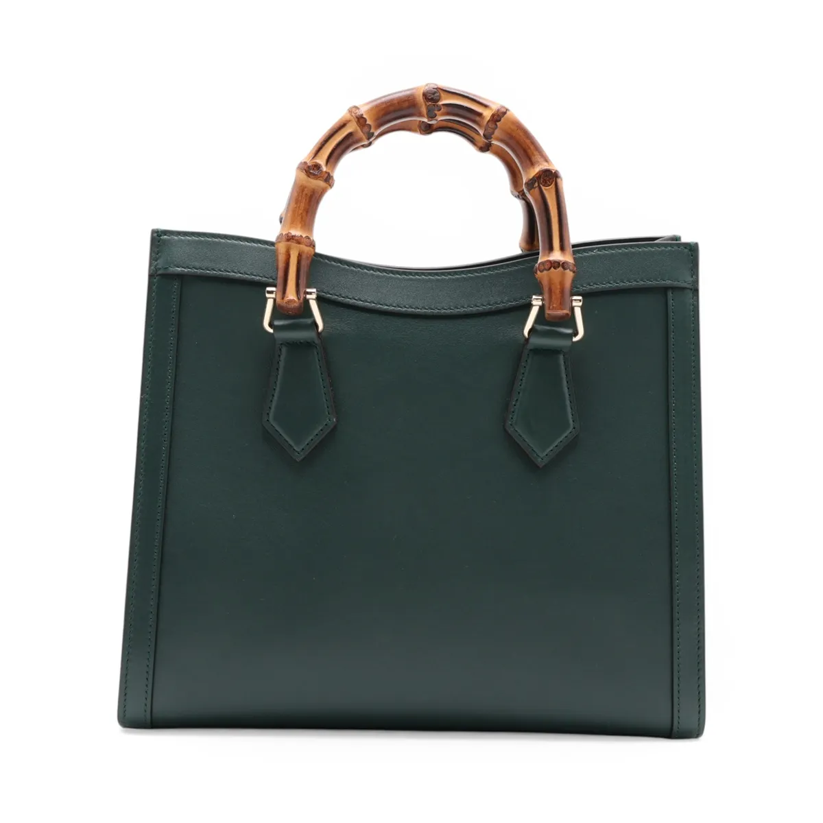 Bamboo Diana Leather 2-Way Handbag, Green, 853226 — view 2
