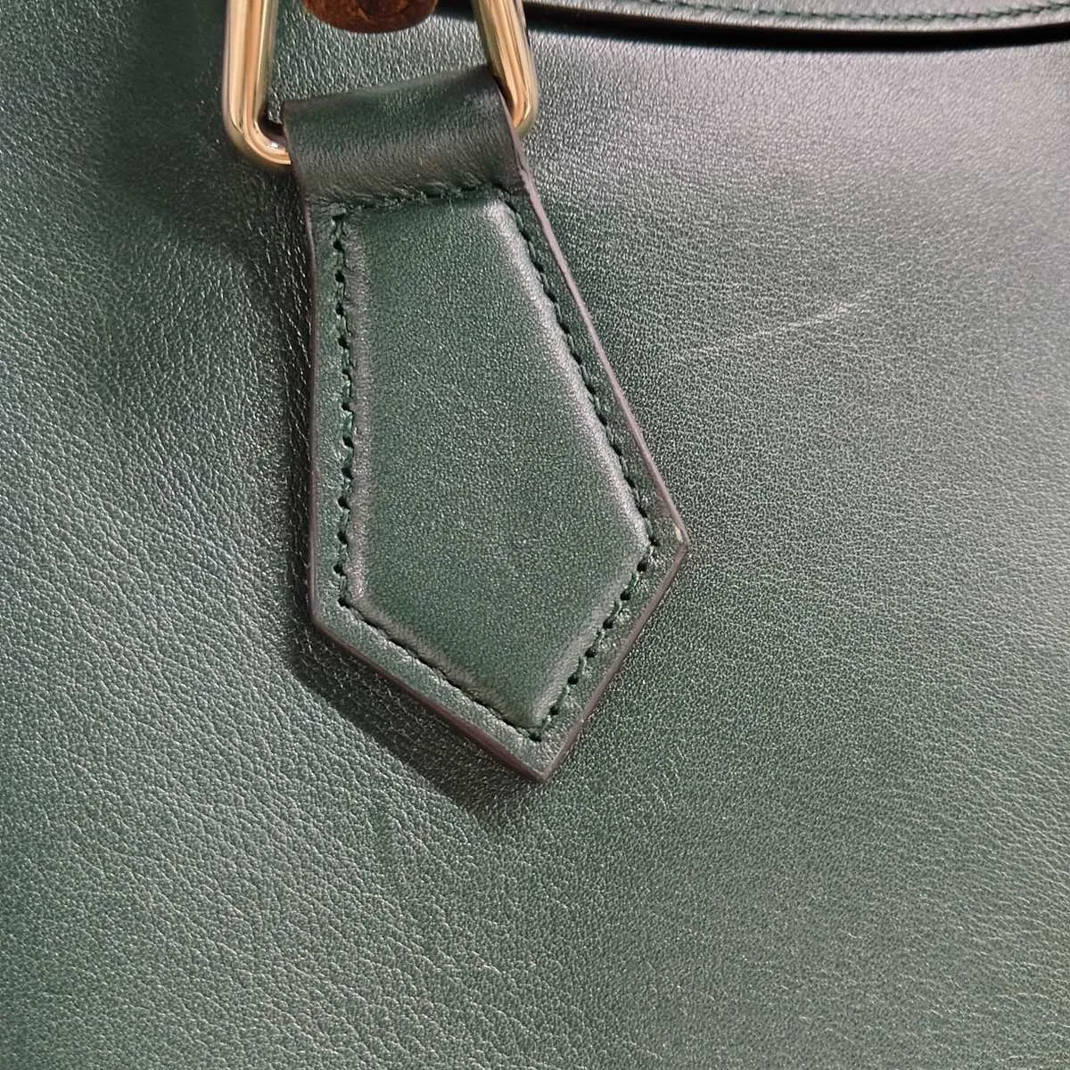Bamboo Diana Leather 2-Way Handbag, Green, 853226 — view 12