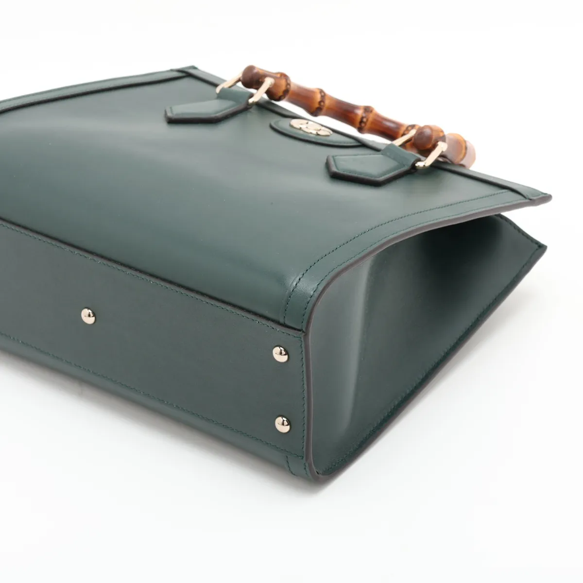 Bamboo Diana Leather 2-Way Handbag, Green, 853226 — view 3