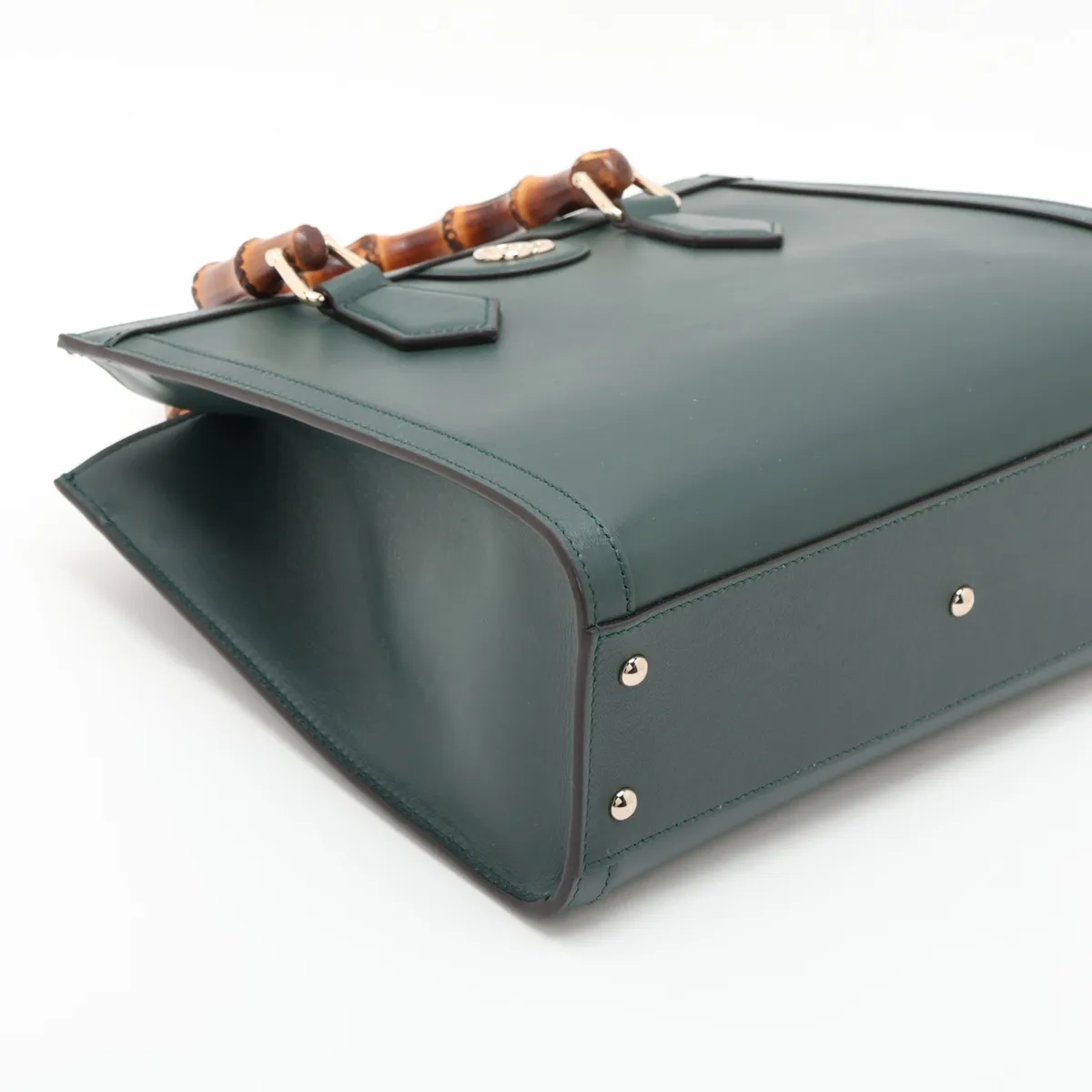 Bamboo Diana Leather 2-Way Handbag, Green, 853226 — view 4