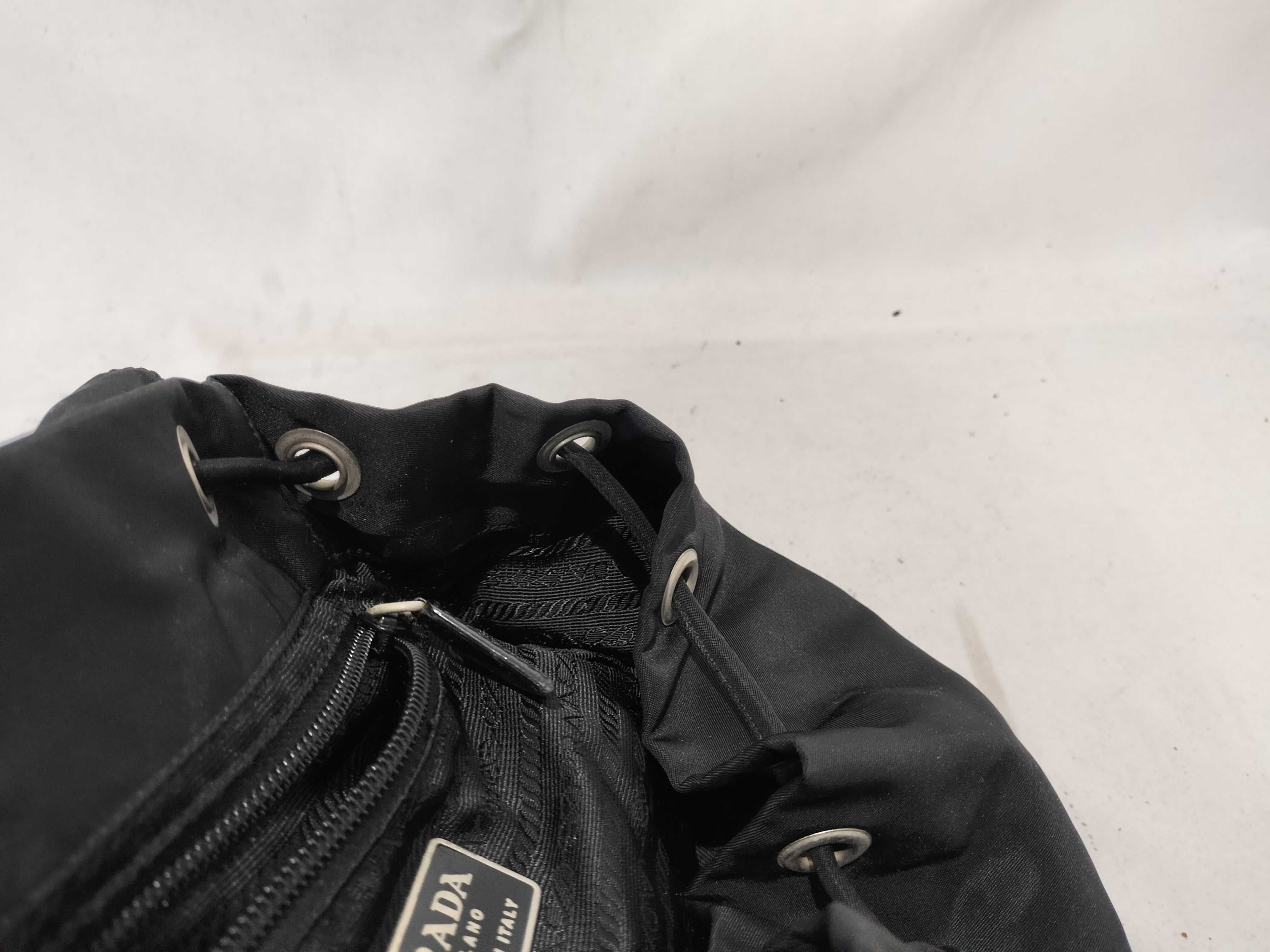 Nylon Triangle Logo Nylon Backpack, Black — view 14