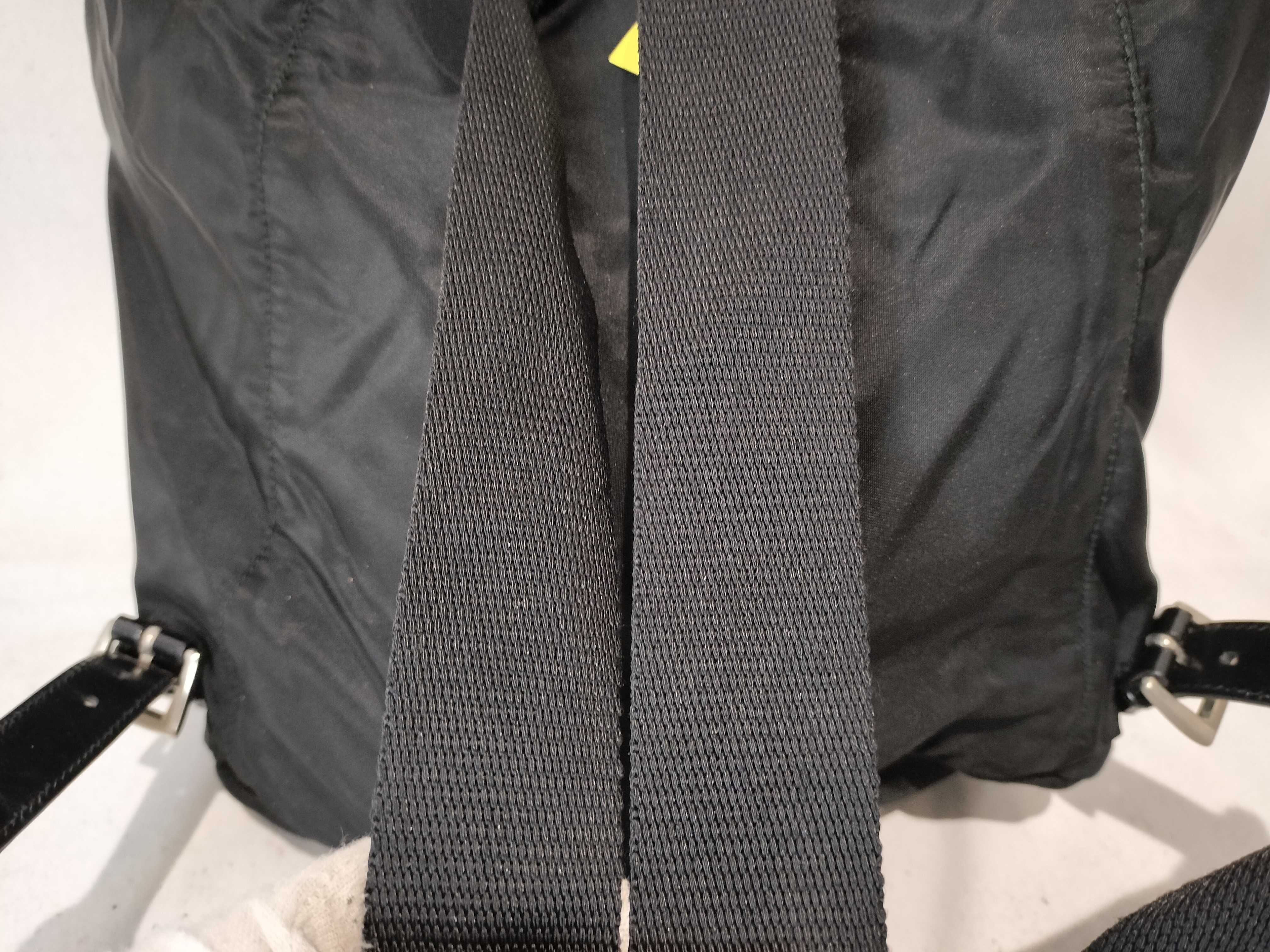 Nylon Triangle Logo Nylon Backpack, Black — view 6