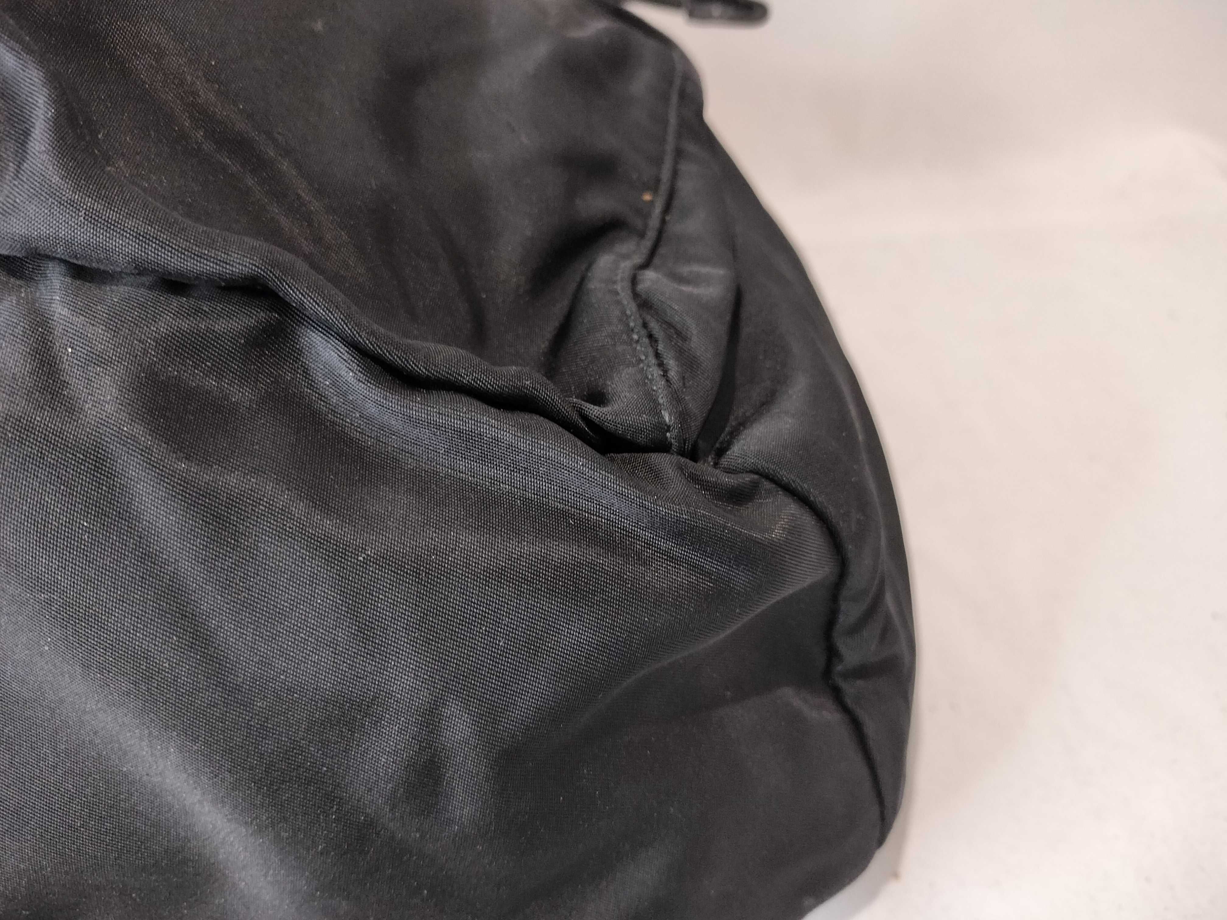 Nylon Triangle Logo Nylon Backpack, Black — view 8