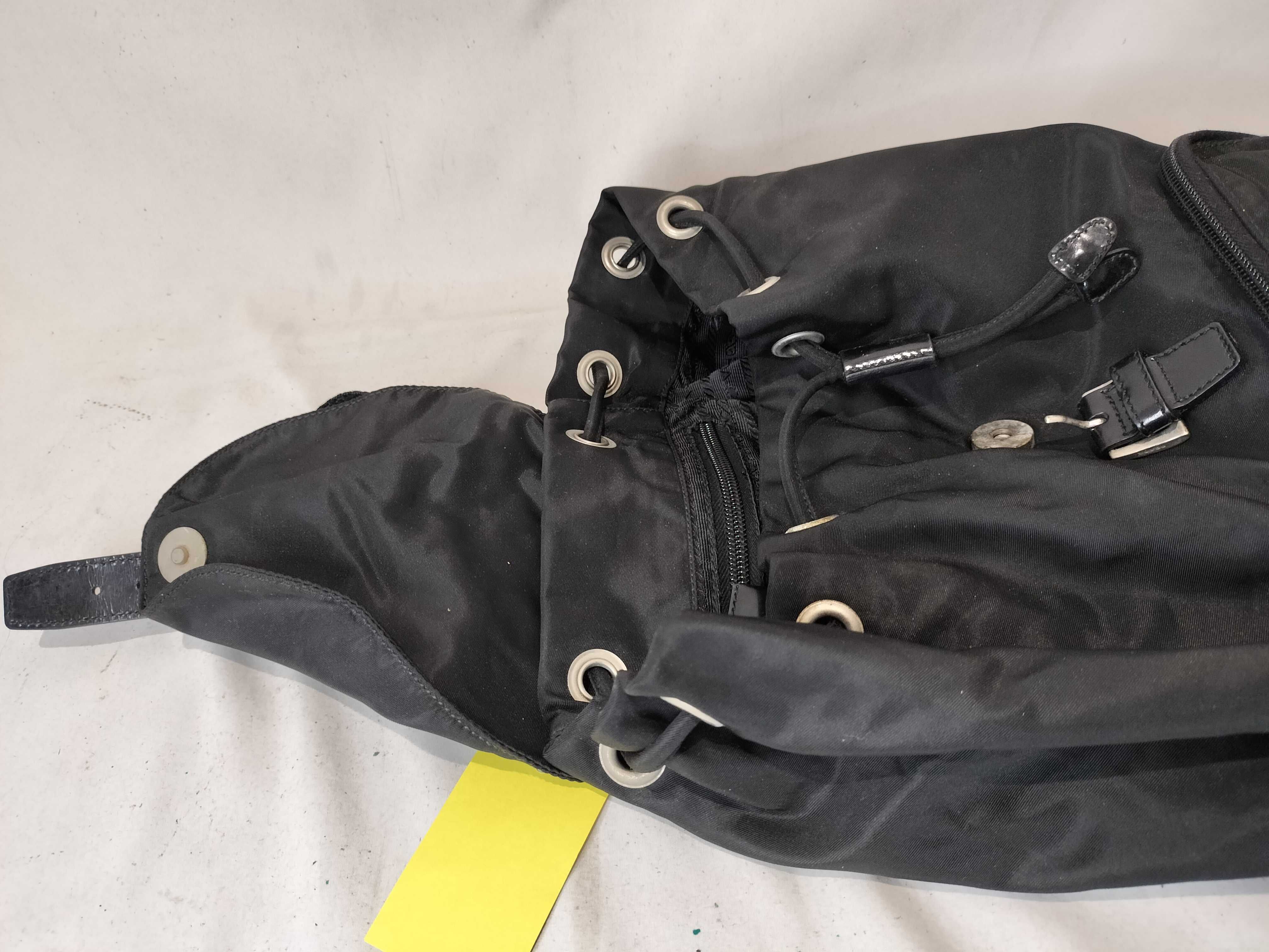 Nylon Triangle Logo Nylon Backpack, Black — view 10
