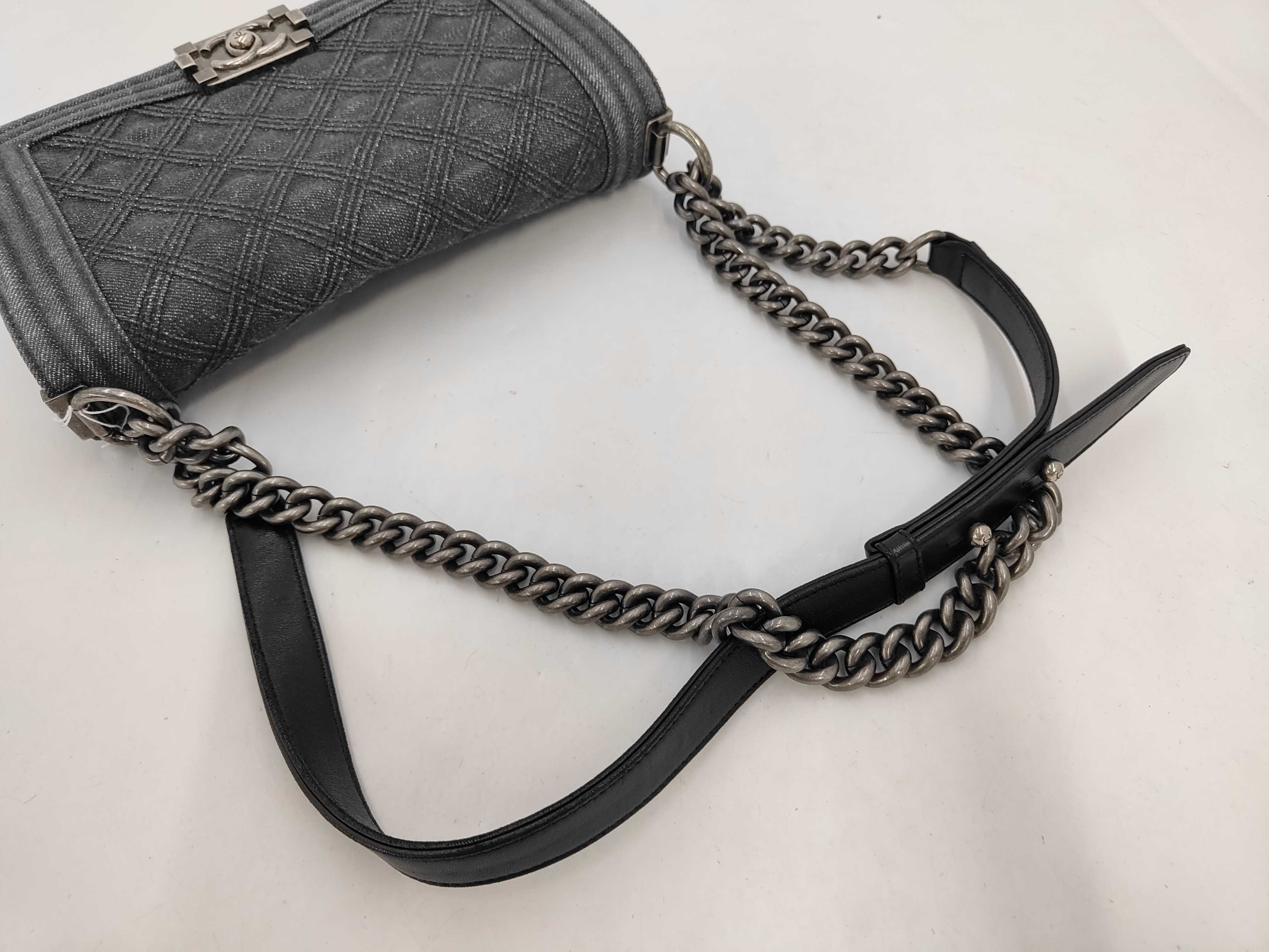 Boy Chanel Denim Chain Shoulder Bag — view 5