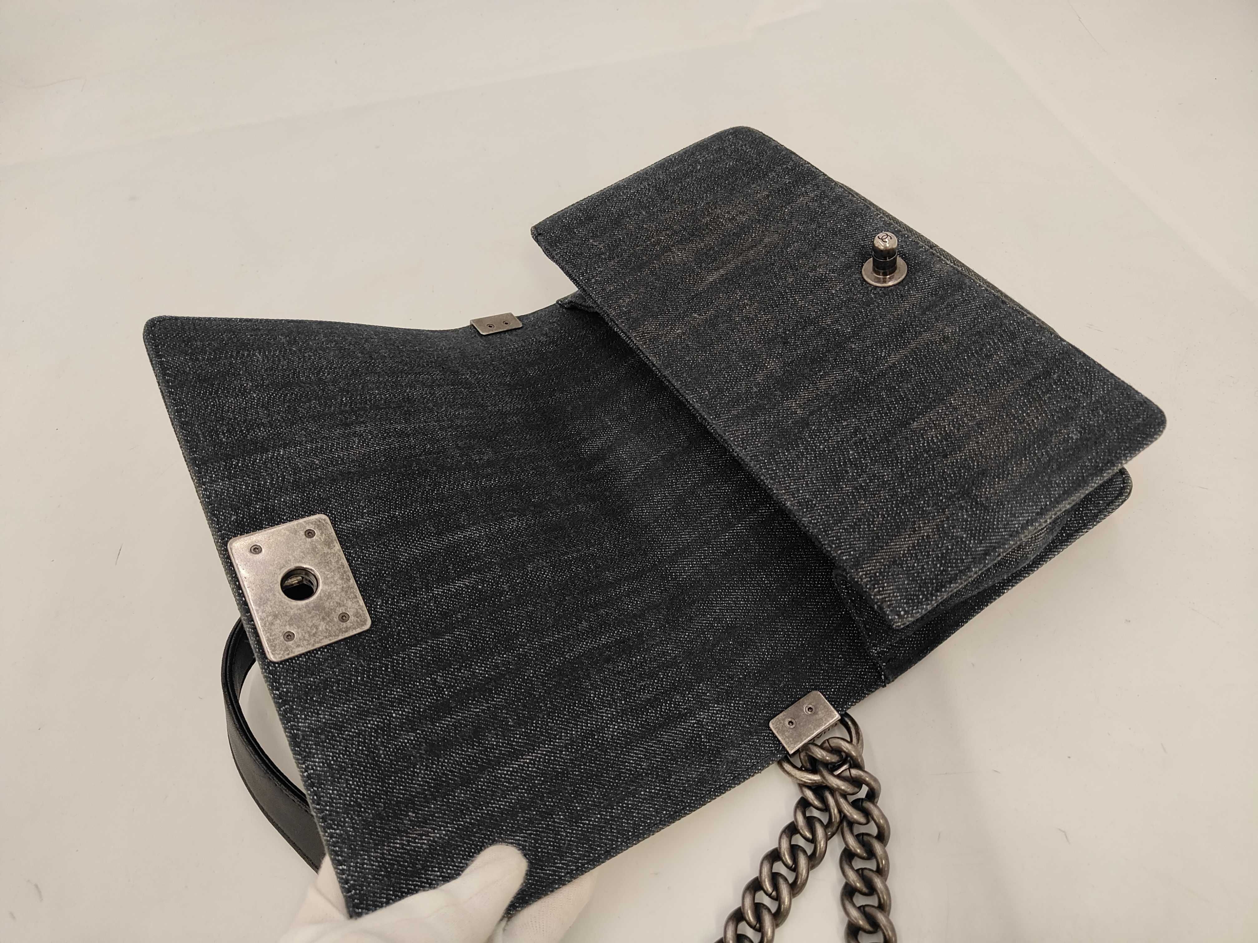 Boy Chanel Denim Chain Shoulder Bag — view 8