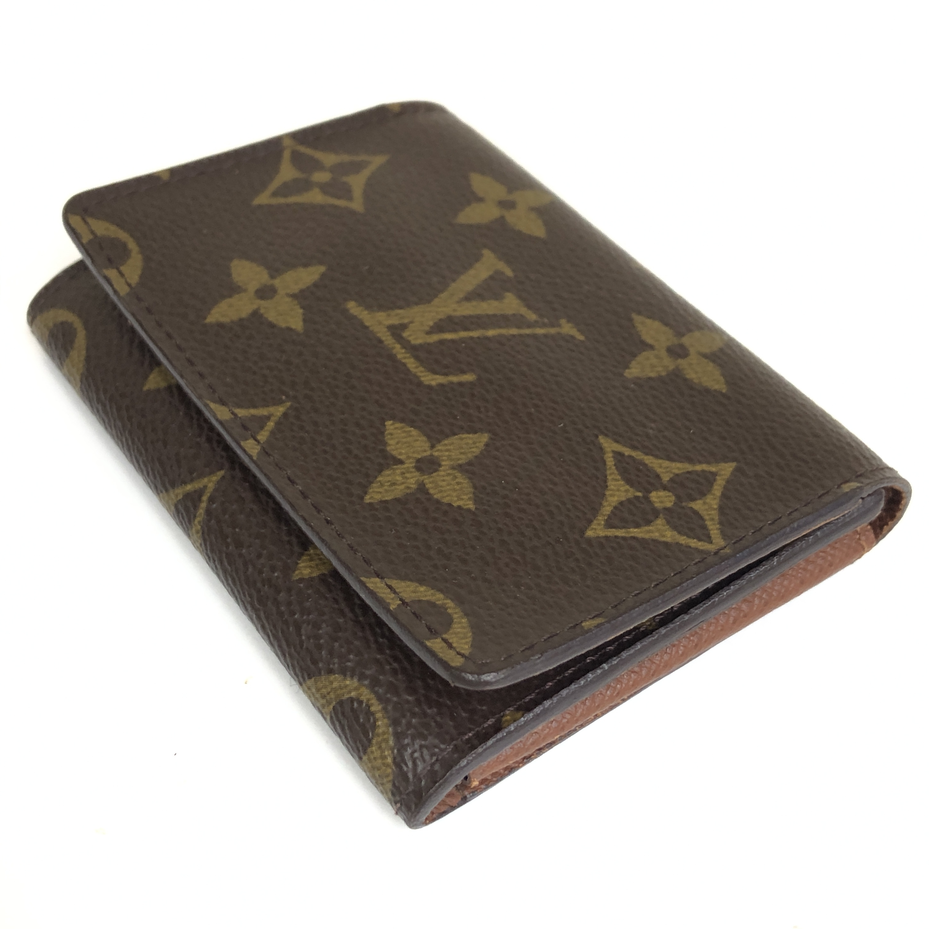 No stickiness Louis Vuitton Monogram Enveloppe Carte de Visite M62920 Card Case AS0011 Business Card Holder Pass Case Made in Spain Box Card Case — view 4
