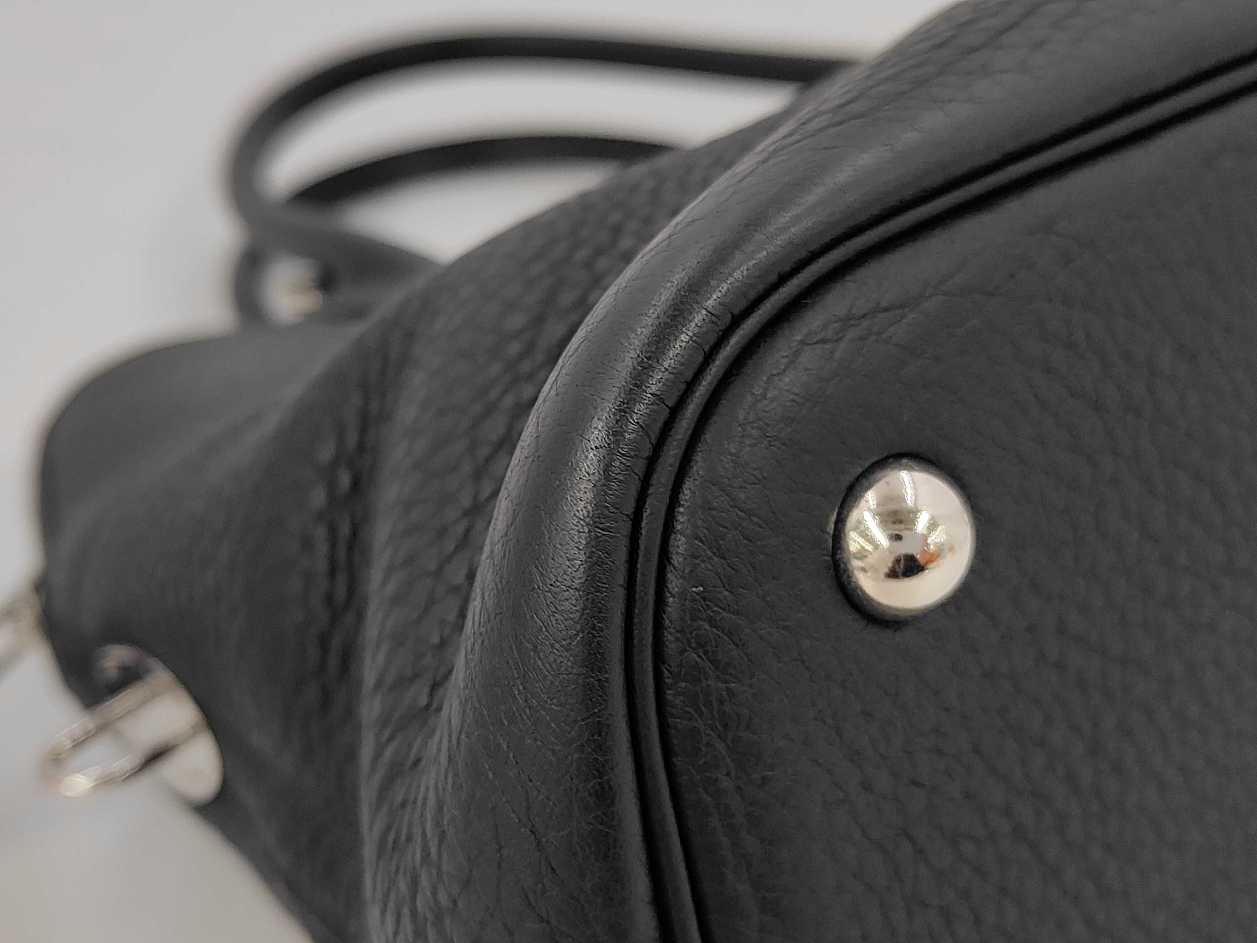 Bolide 31 Taurillon Clemence Leather Handbag with Silver Hardware — view 6