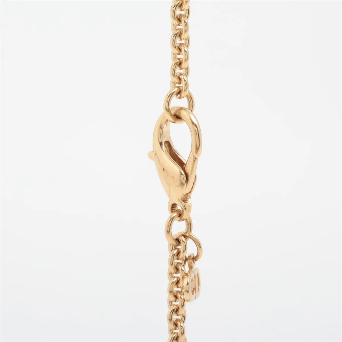 logo necklace, GP x rhinestone, gold, — view 3