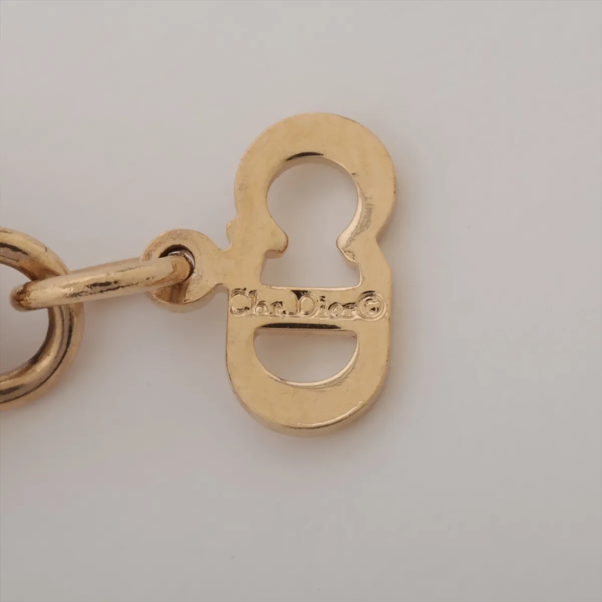 logo necklace, GP x rhinestone, gold, — view 4