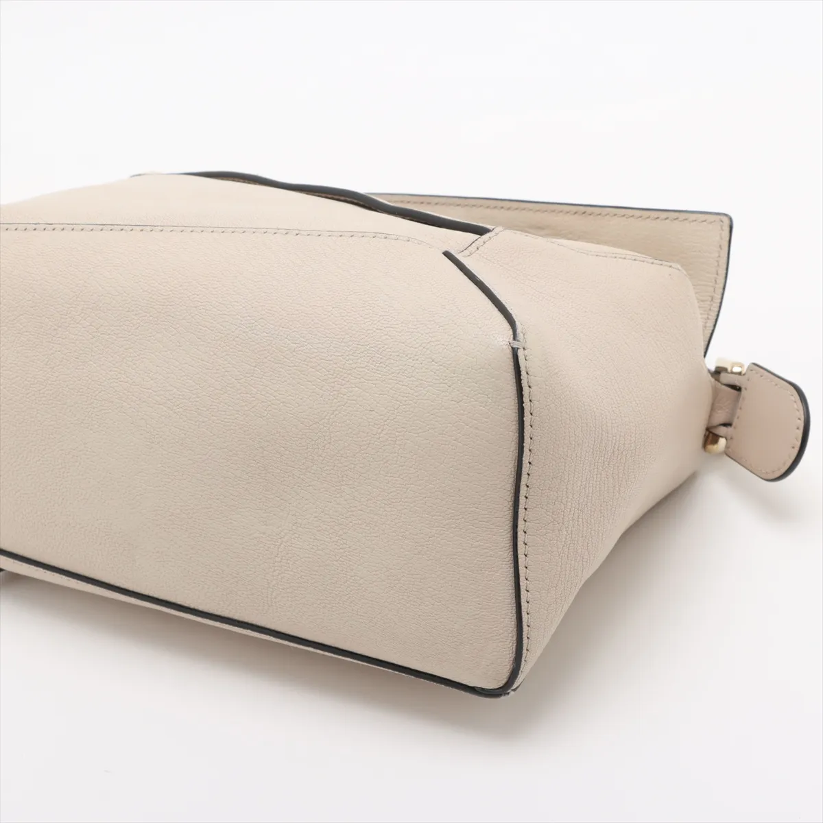 Puzzle Bag Small Leather 2WAY Handbag Beige — view 3