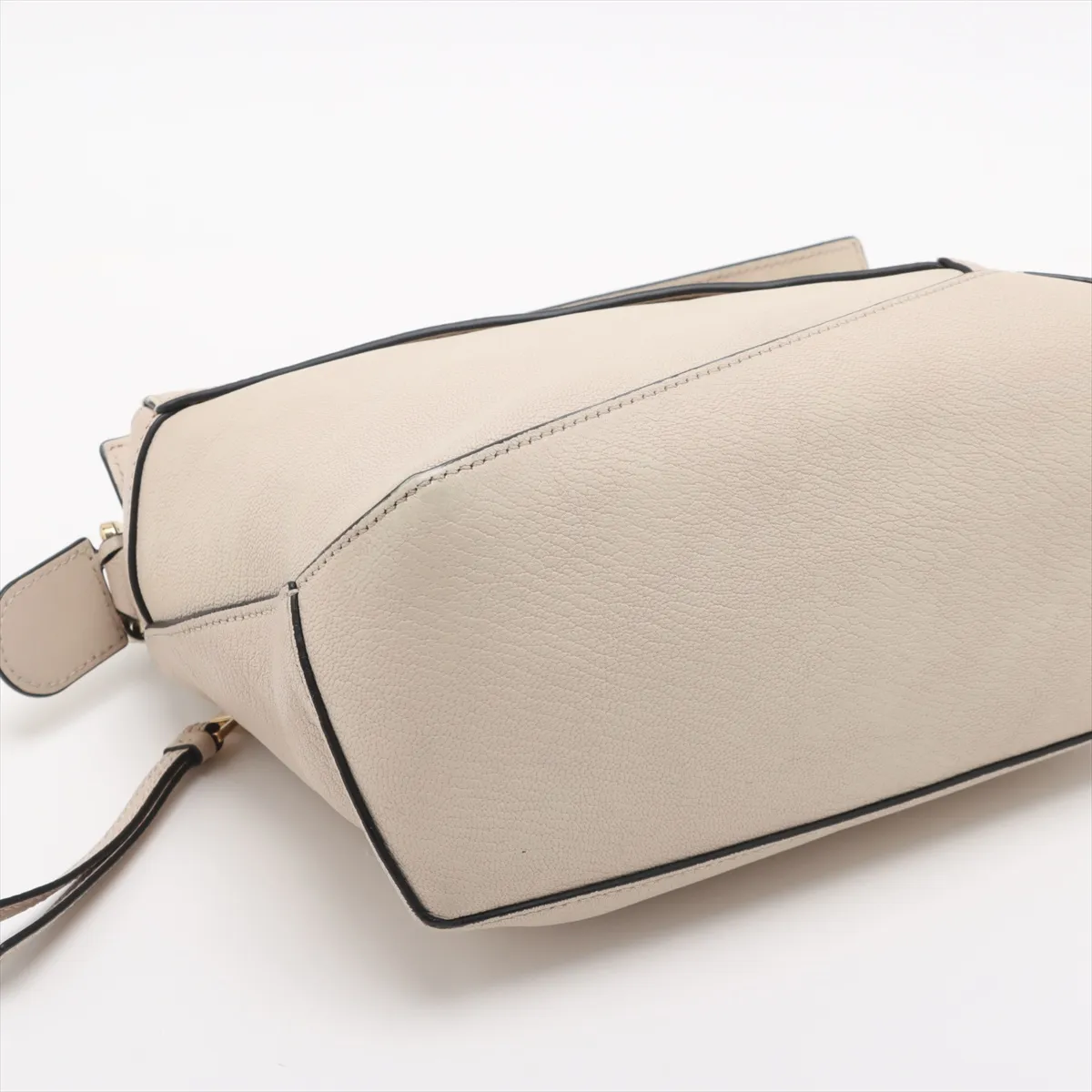 Puzzle Bag Small Leather 2WAY Handbag Beige — view 4