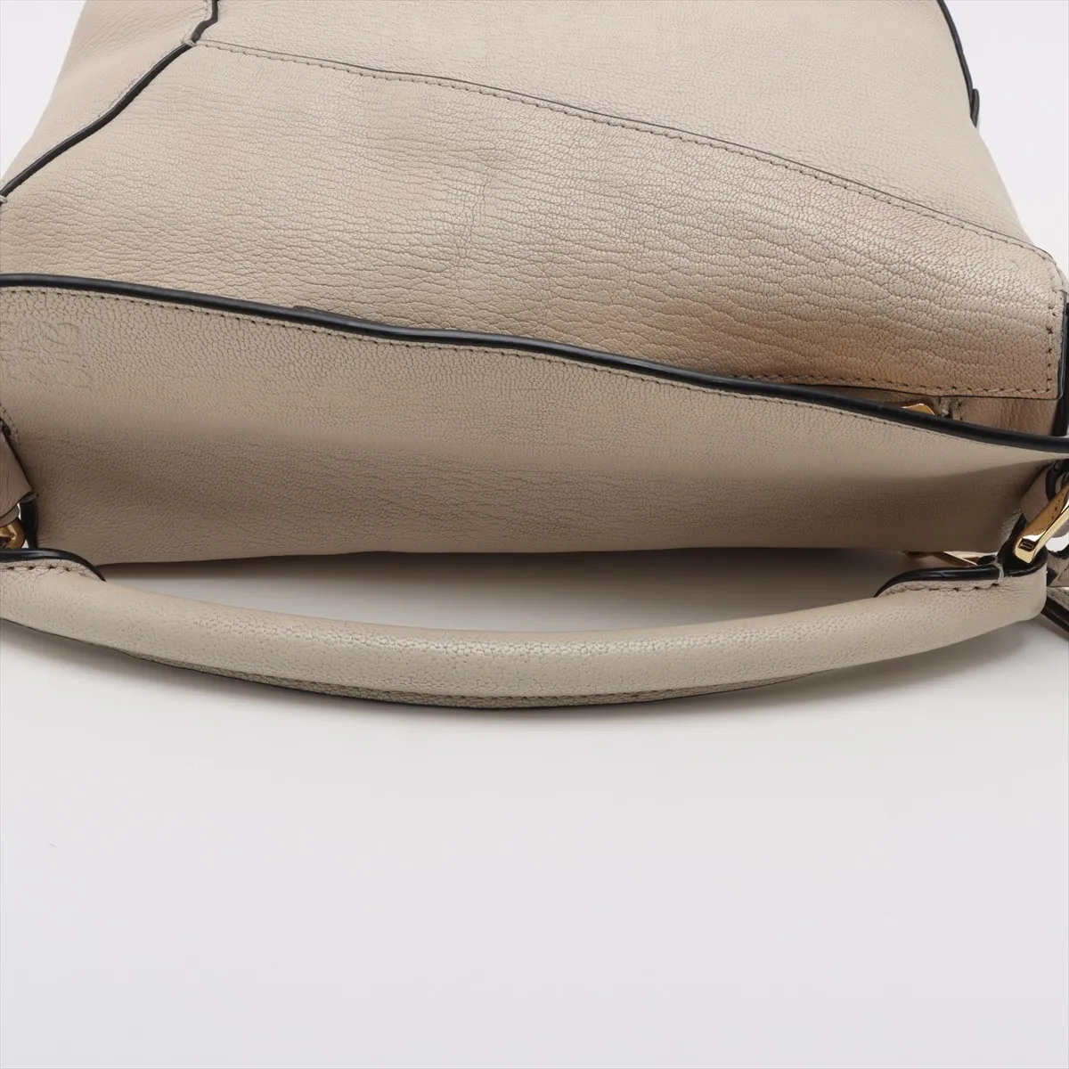 Puzzle Bag Small Leather 2WAY Handbag Beige — view 5
