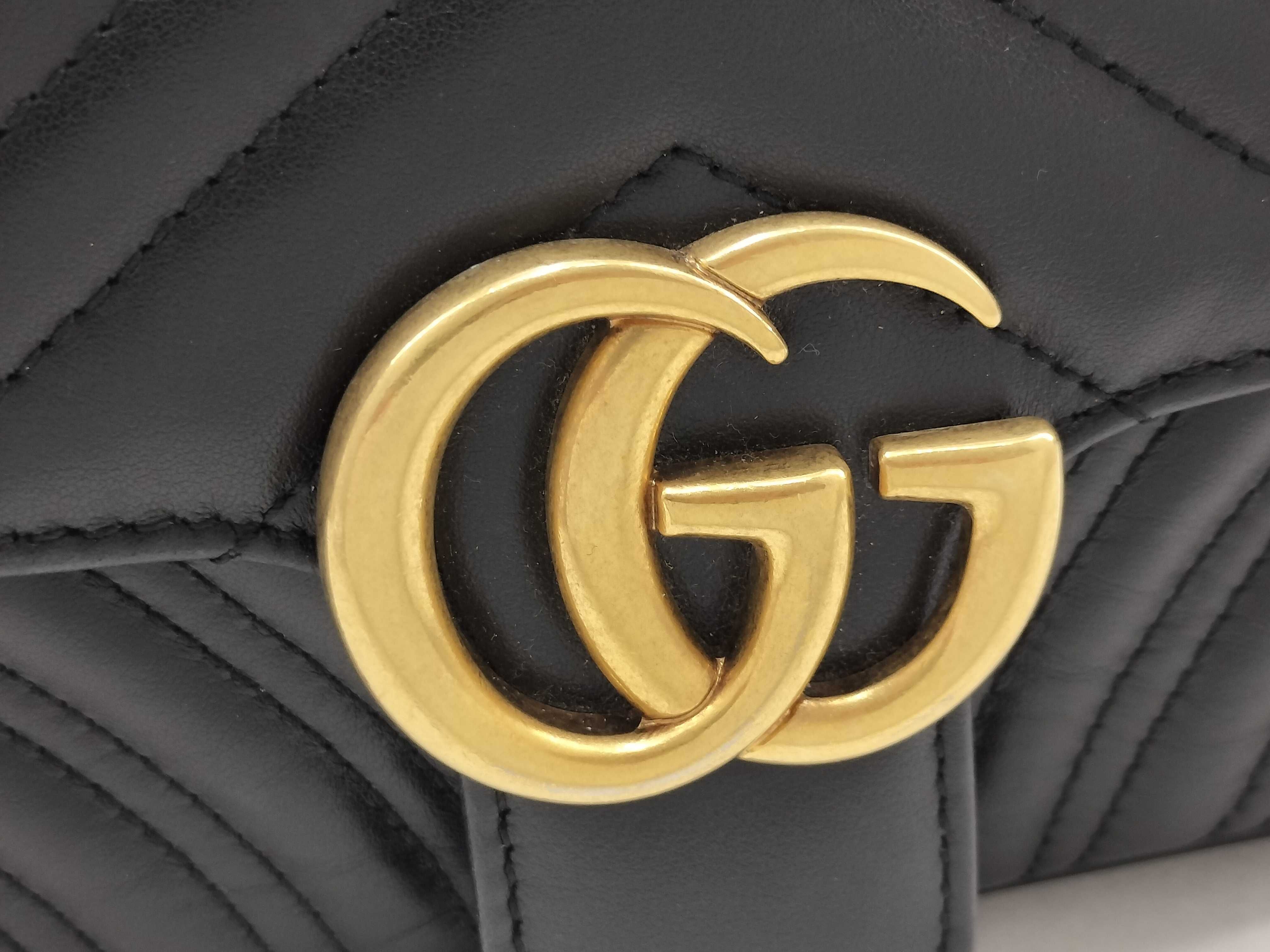 GG Marmont Shoulder Bag, Leather, Black Shoulder Bag — view 15