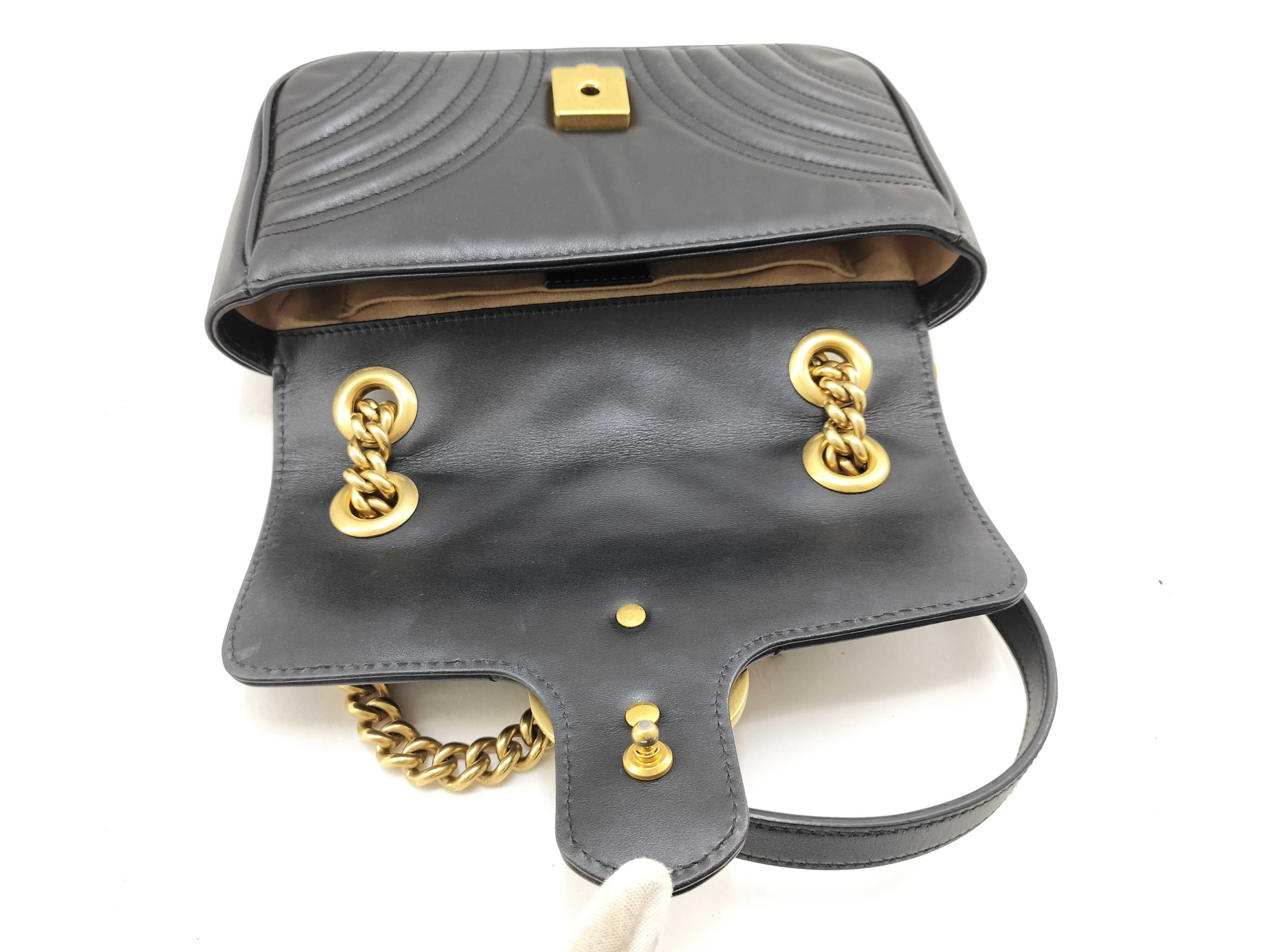 GG Marmont Shoulder Bag, Leather, Black Shoulder Bag — view 8