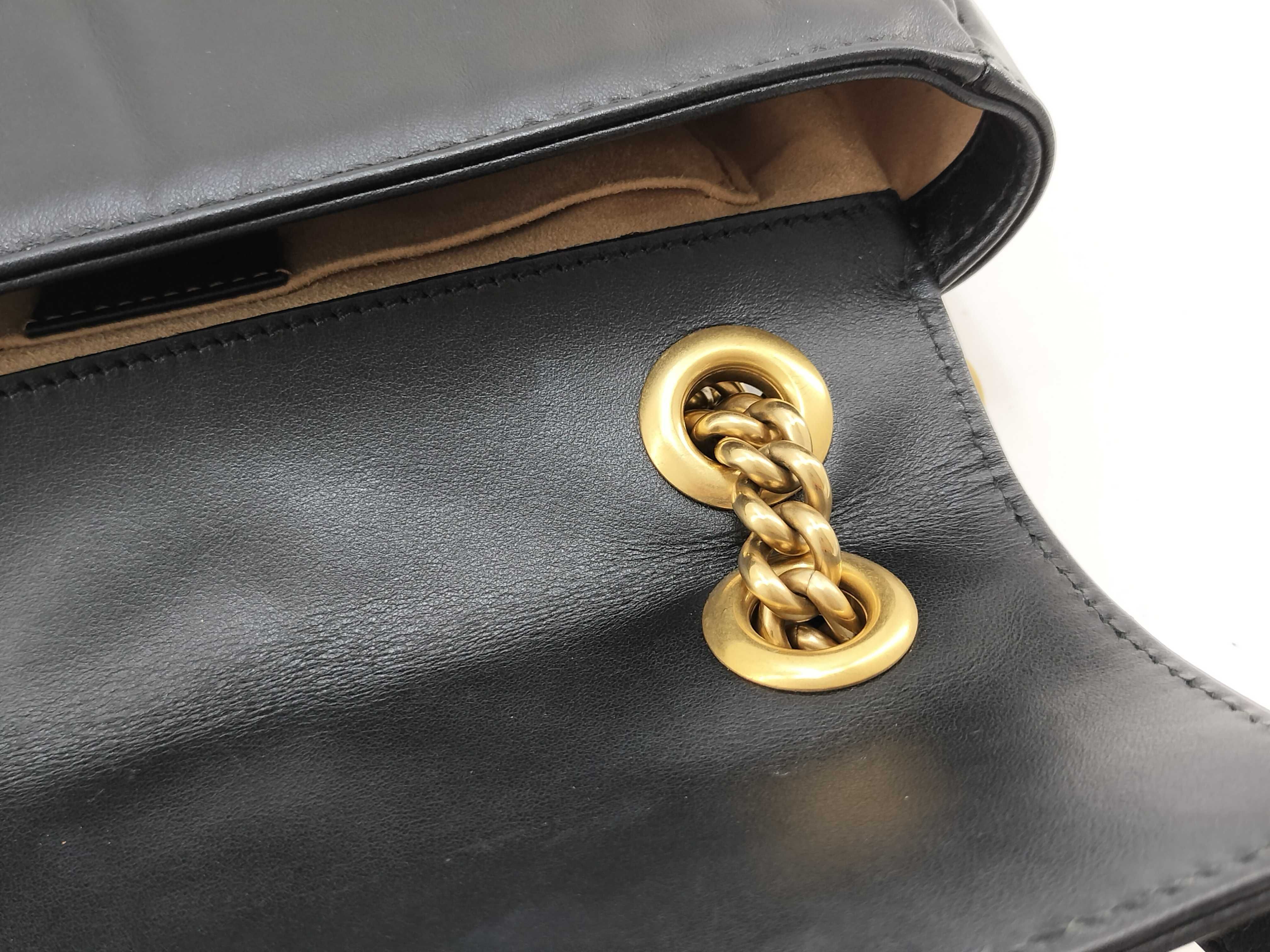 GG Marmont Shoulder Bag, Leather, Black Shoulder Bag — view 9